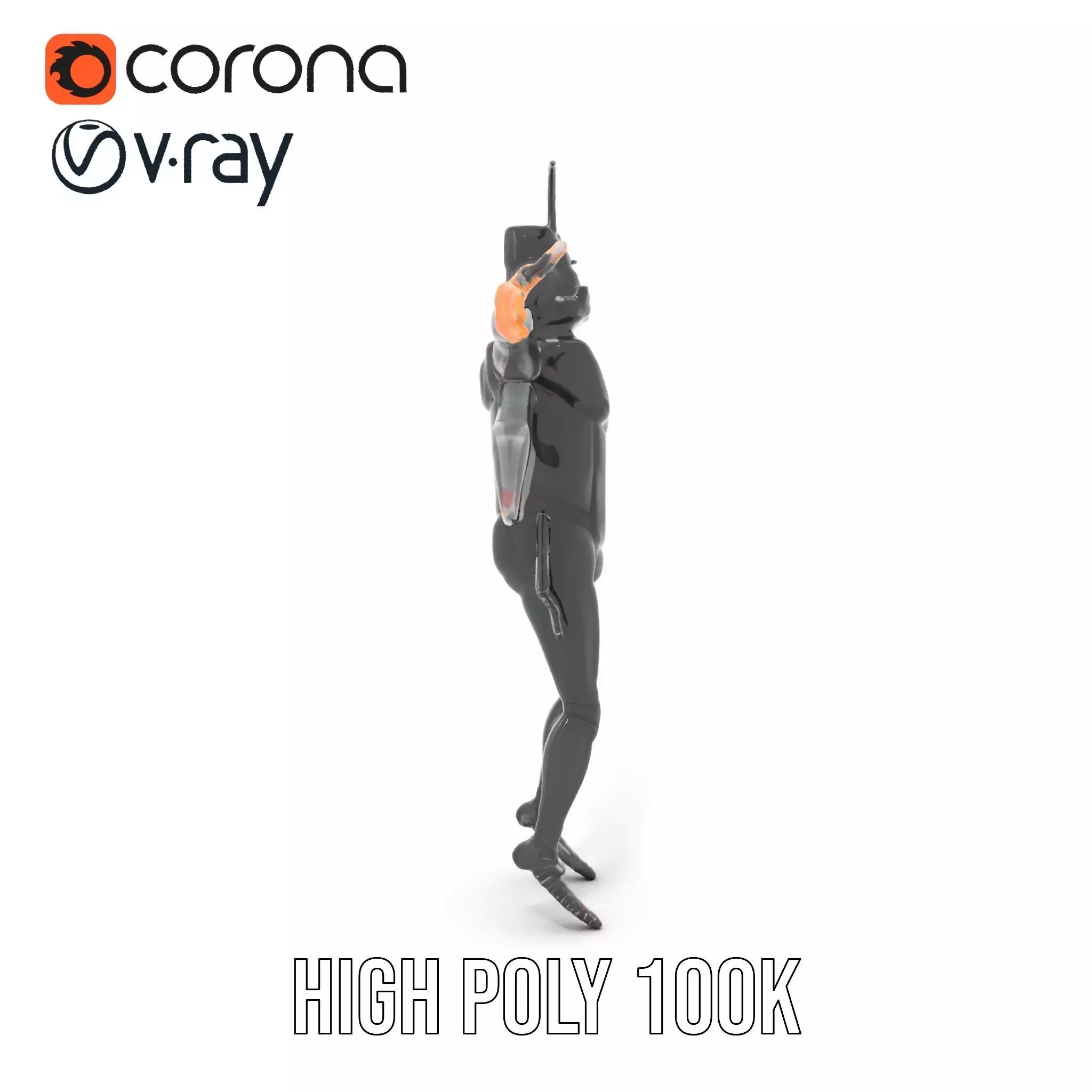 Insectoid Warrior Black model pack Low-poly 3D model_21