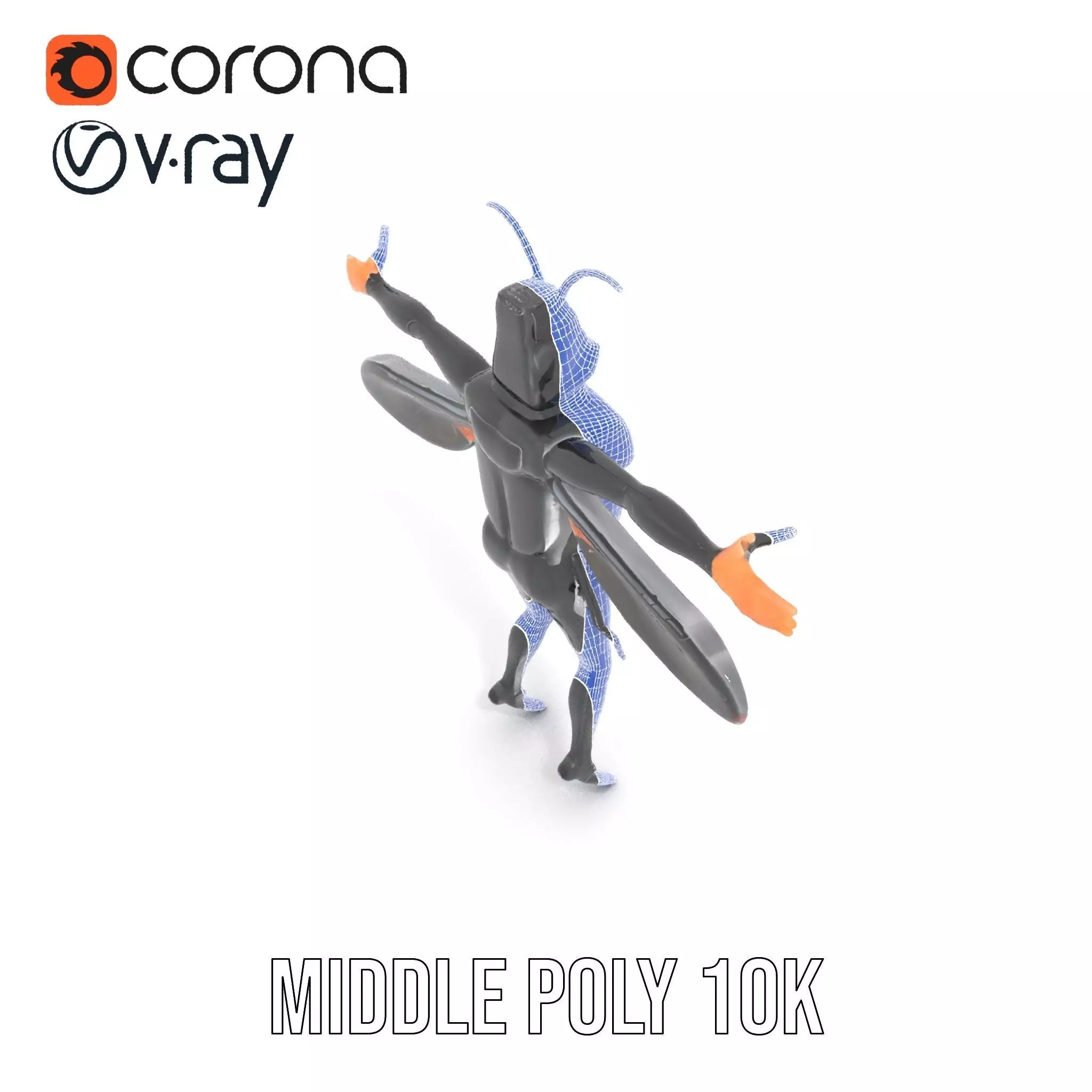Insectoid Warrior Black model pack Low-poly 3D model_27