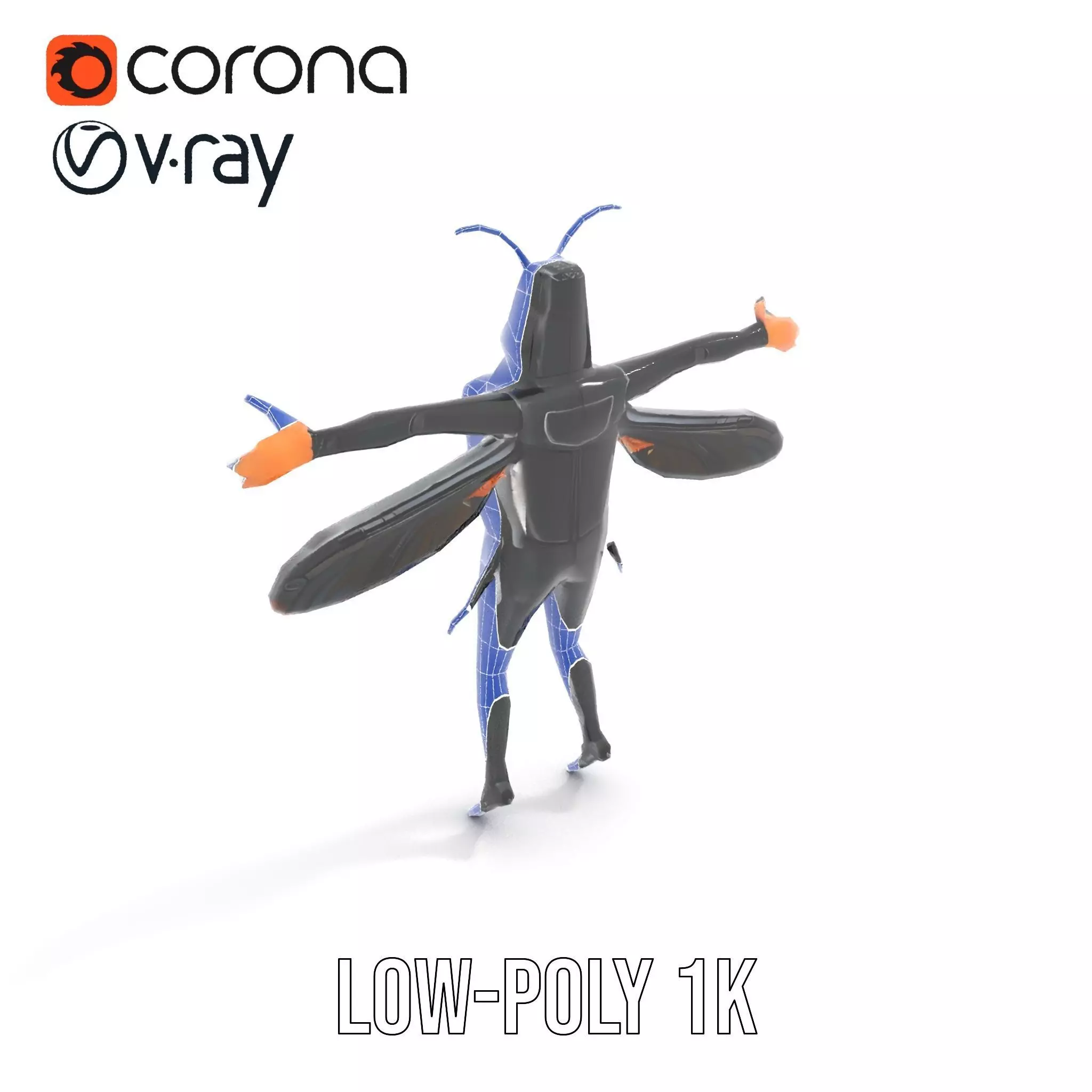 Insectoid Warrior Black model pack Low-poly 3D model_7