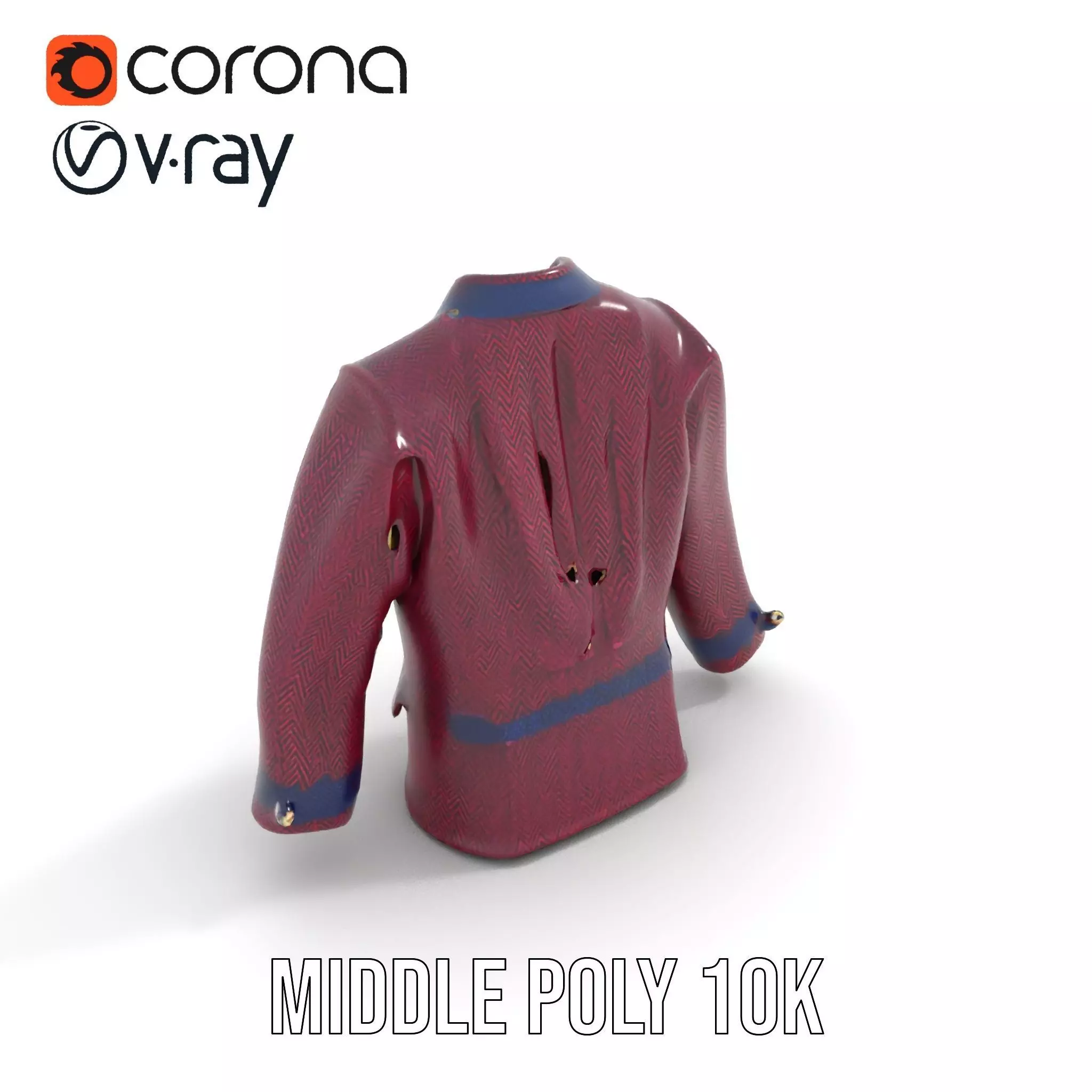 Plum Wool Jacket model pack Low-poly 3D model_27