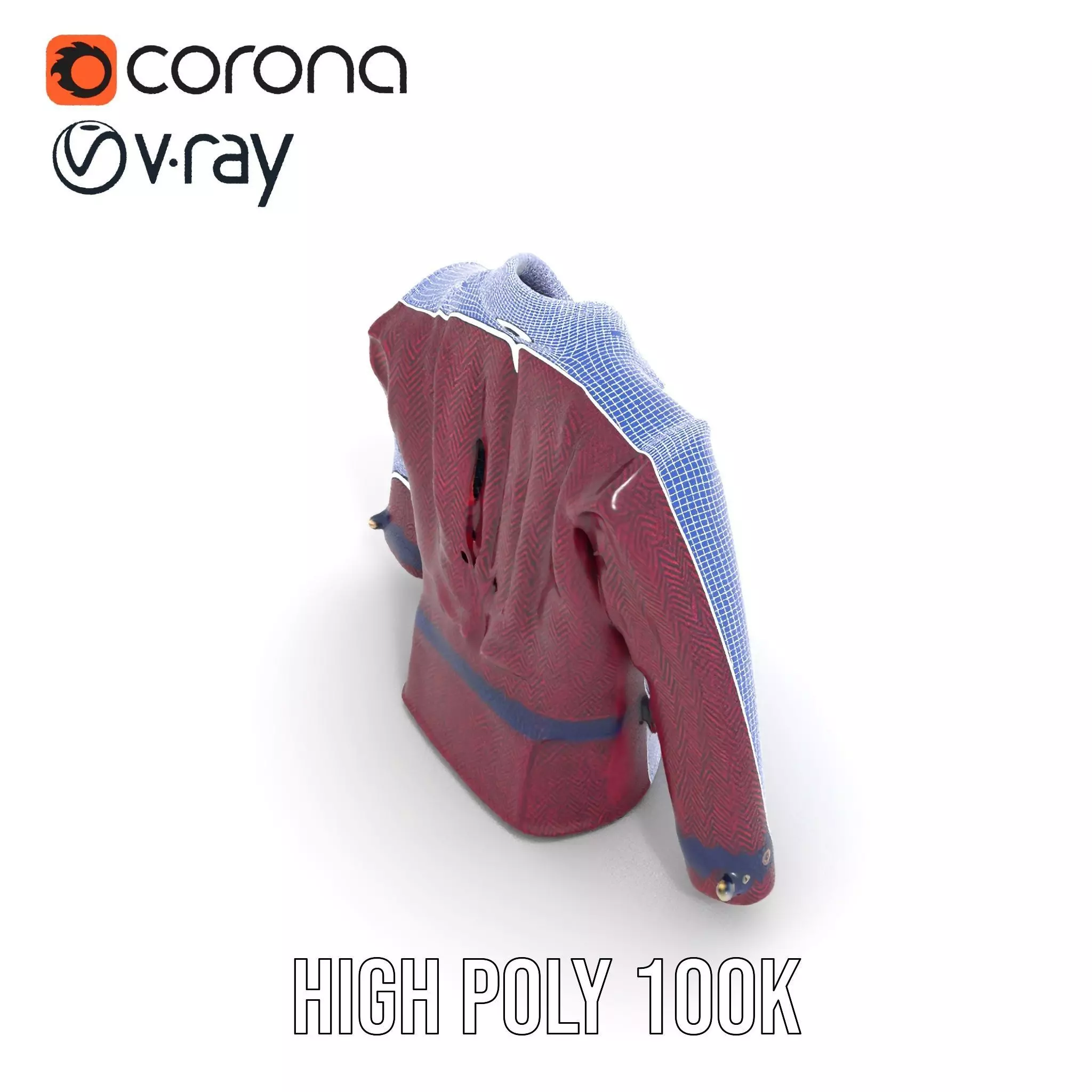 Plum Wool Jacket model pack Low-poly 3D model_29