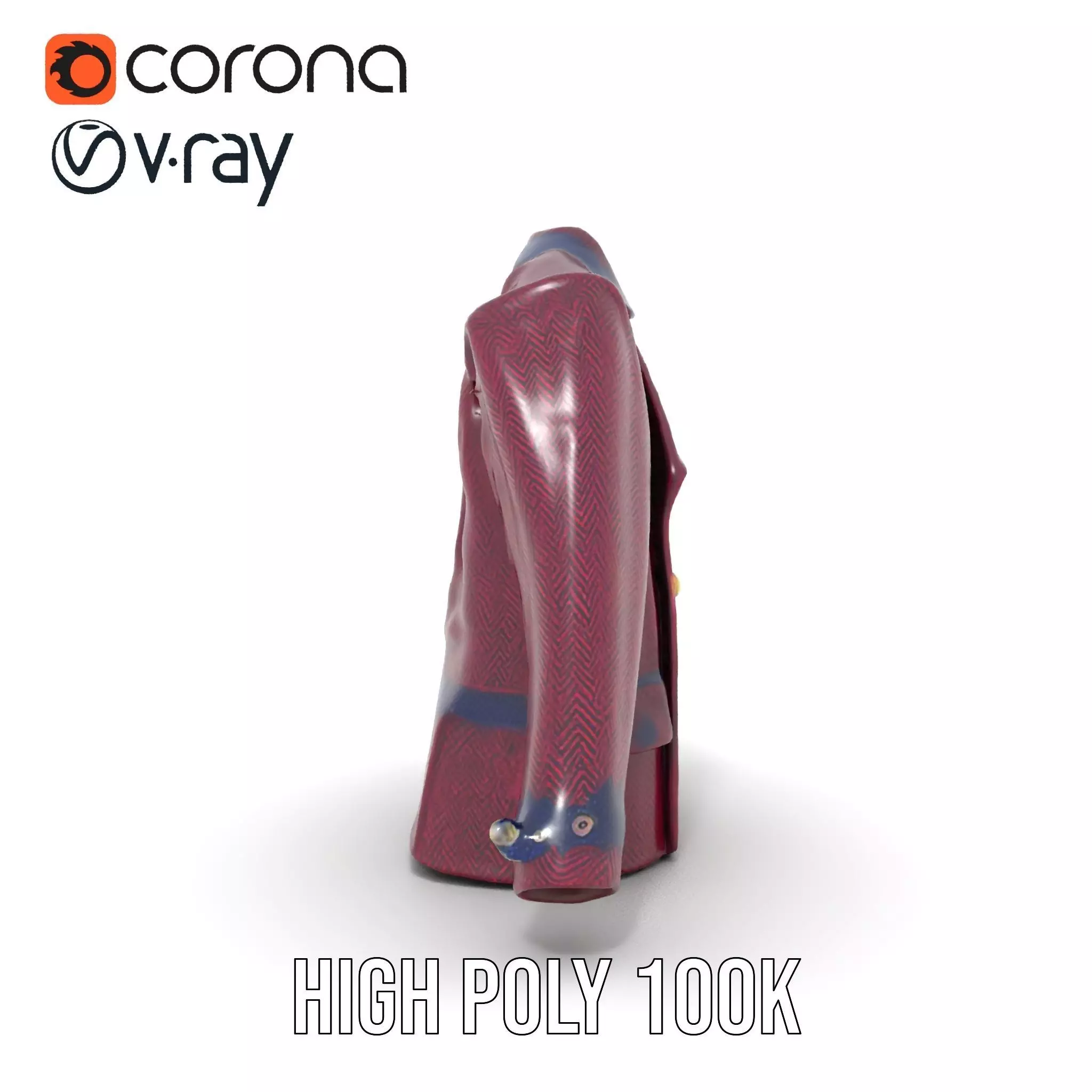 Plum Wool Jacket model pack Low-poly 3D model_26