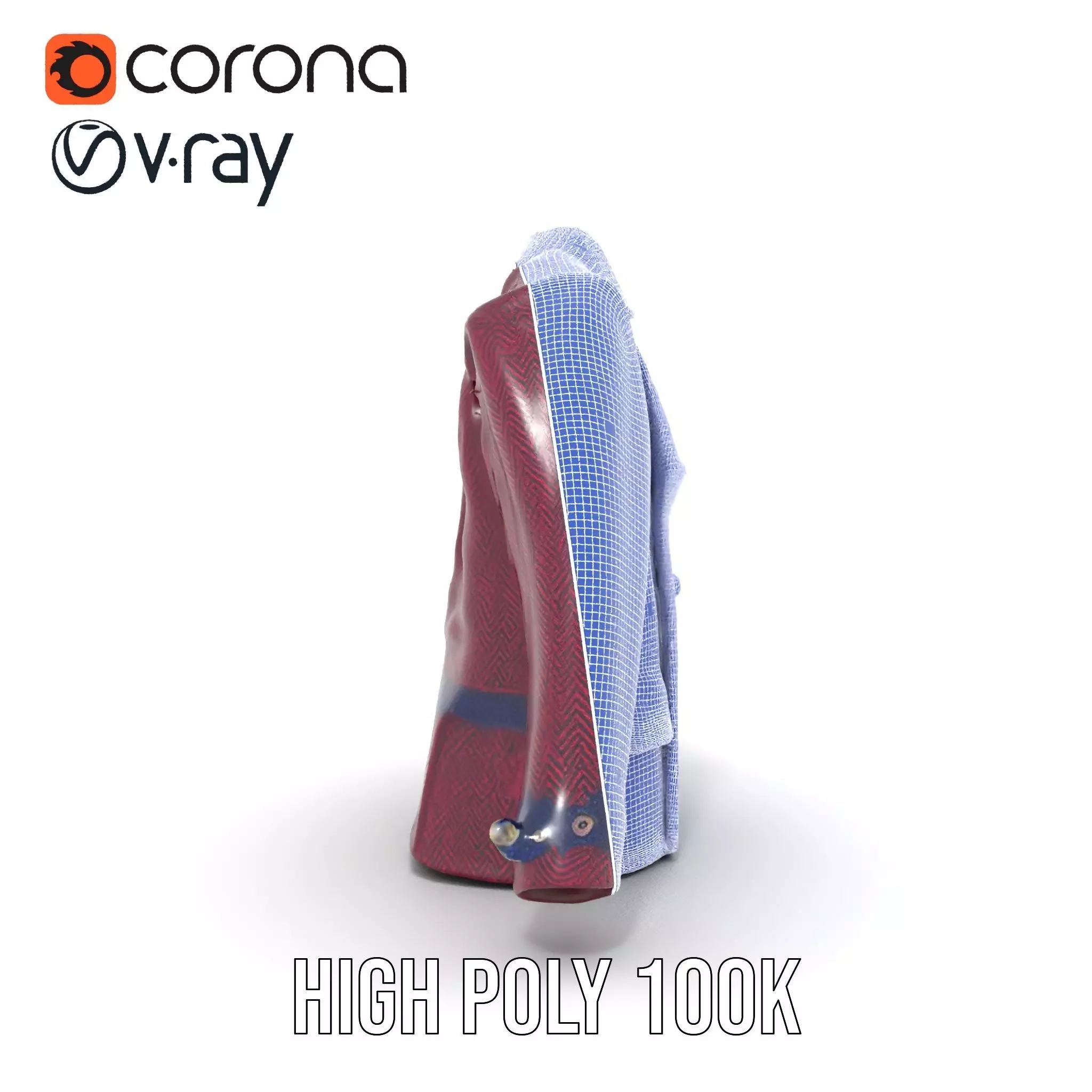 Plum Wool Jacket model pack Low-poly 3D model_34