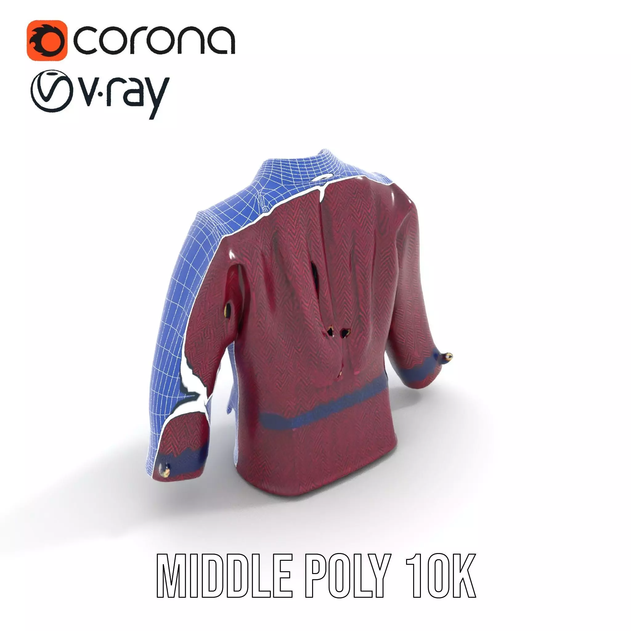 Plum Wool Jacket model pack Low-poly 3D model_6