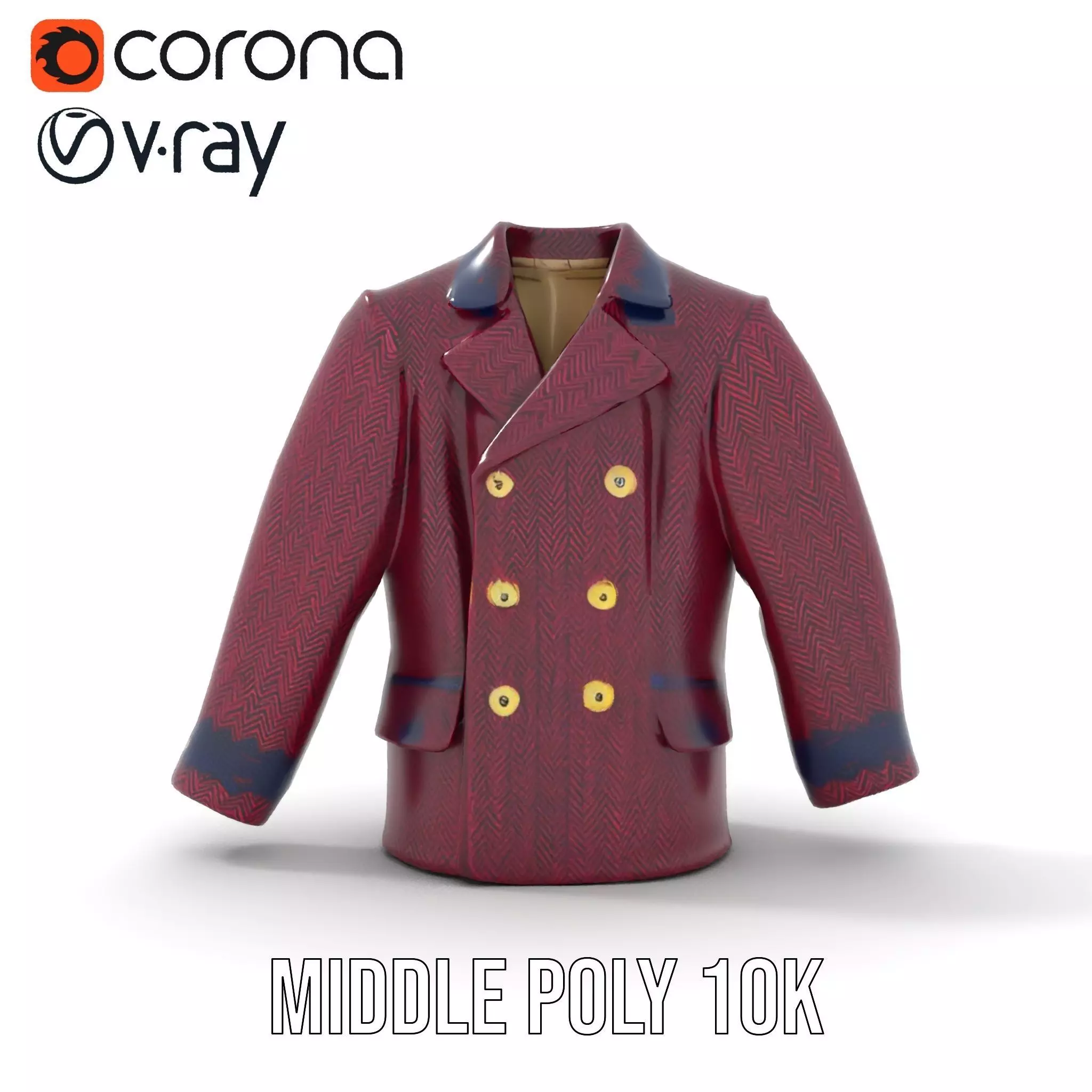 Plum Wool Jacket model pack Low-poly 3D model_5