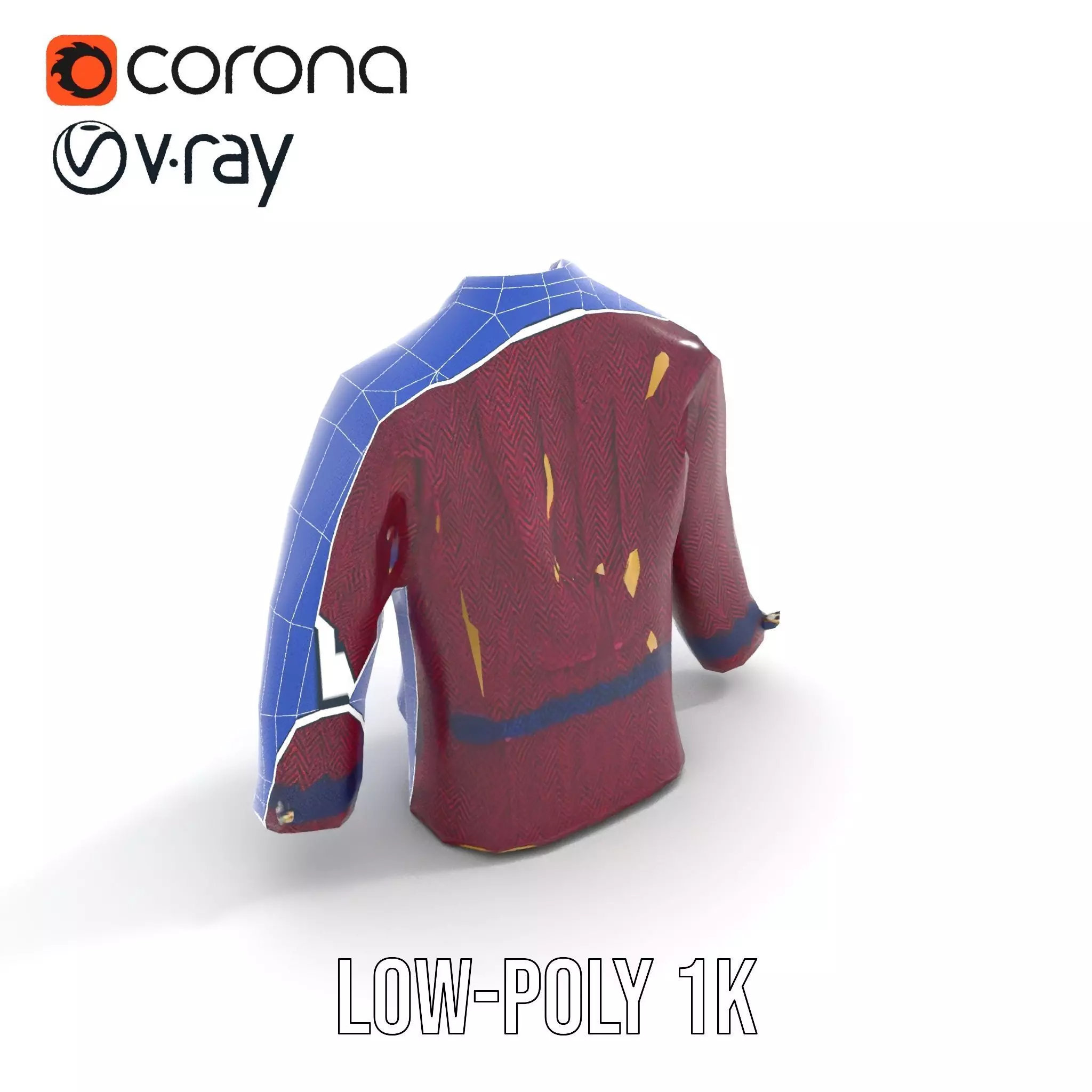 Plum Wool Jacket model pack Low-poly 3D model_28