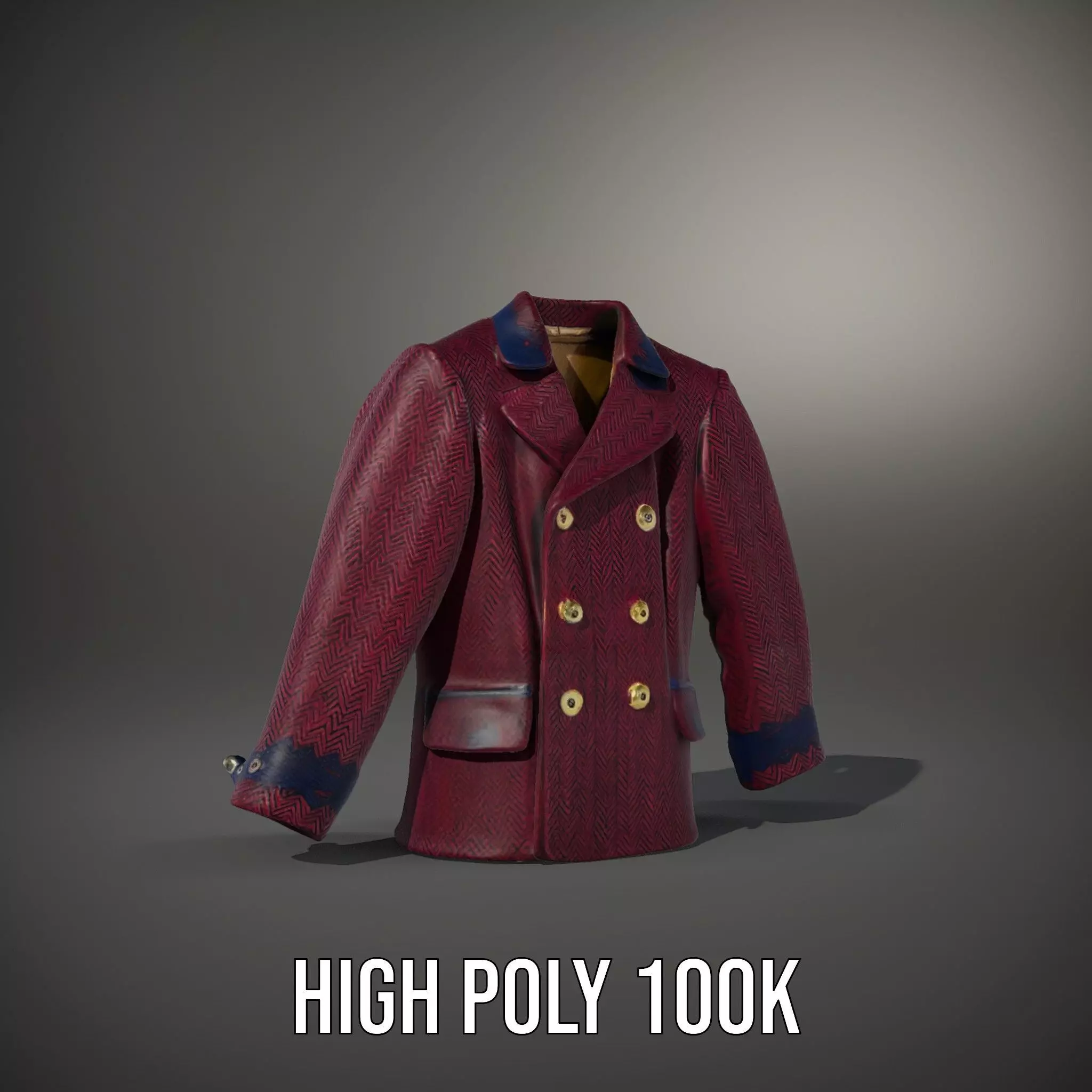 Plum Wool Jacket model pack Low-poly 3D model_10