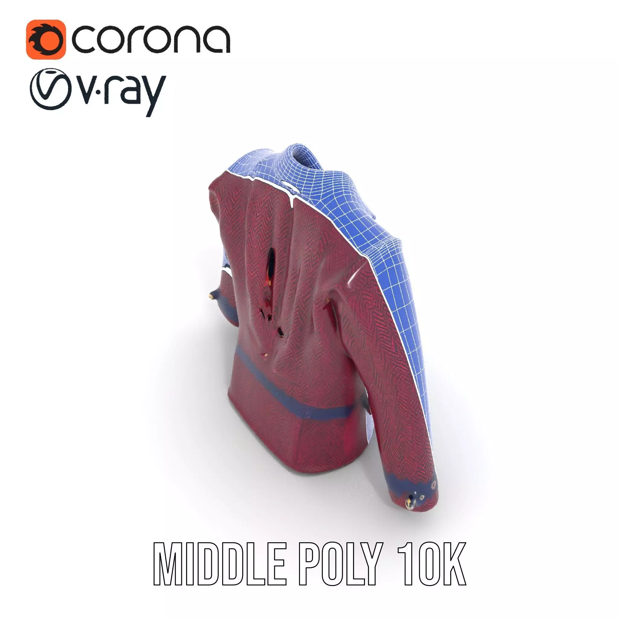 Plum Wool Jacket model pack Low-poly 3D model_15