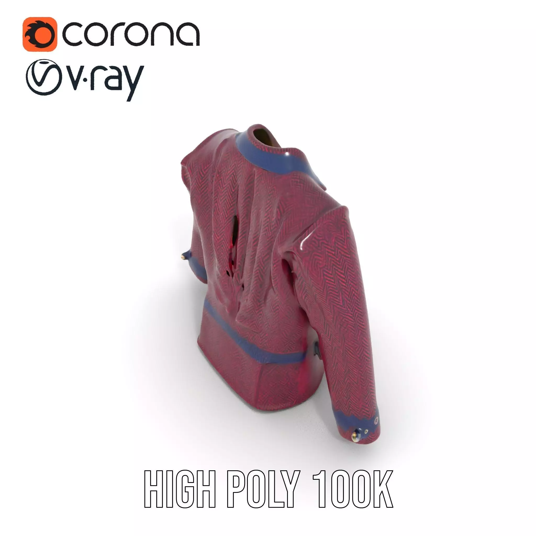 Plum Wool Jacket model pack Low-poly 3D model_32