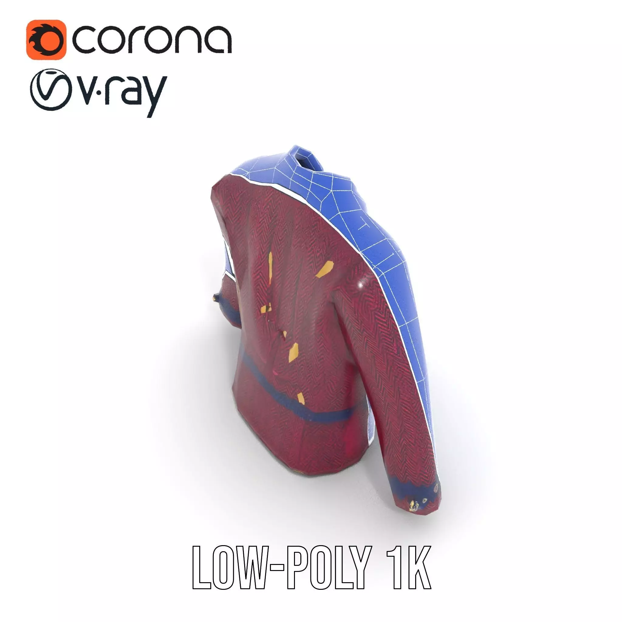 Plum Wool Jacket model pack Low-poly 3D model_25