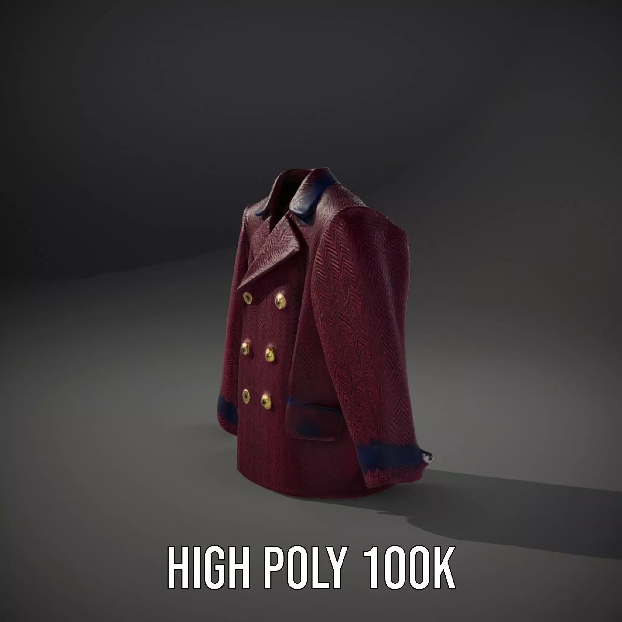 Plum Wool Jacket model pack Low-poly 3D model_8