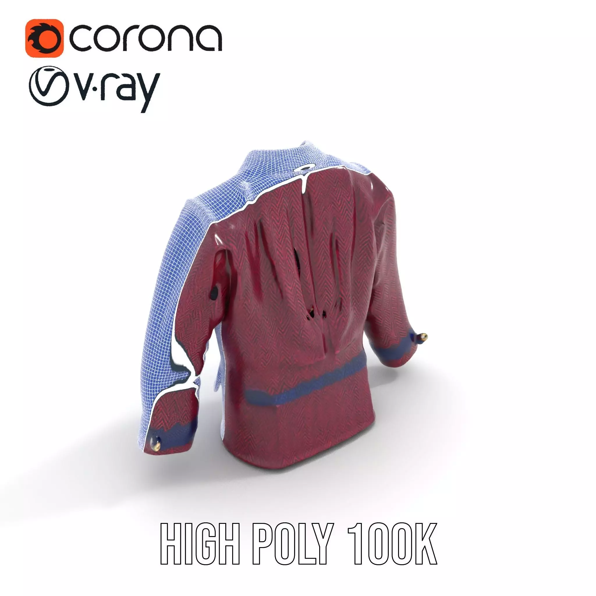 Plum Wool Jacket model pack Low-poly 3D model_23