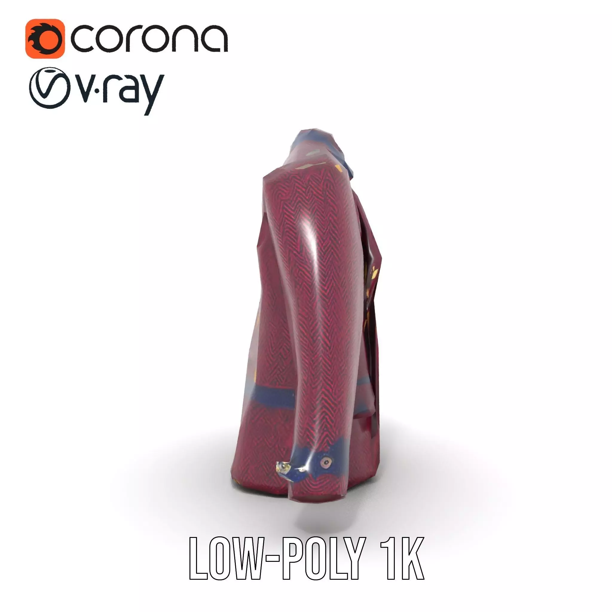 Plum Wool Jacket model pack Low-poly 3D model_22