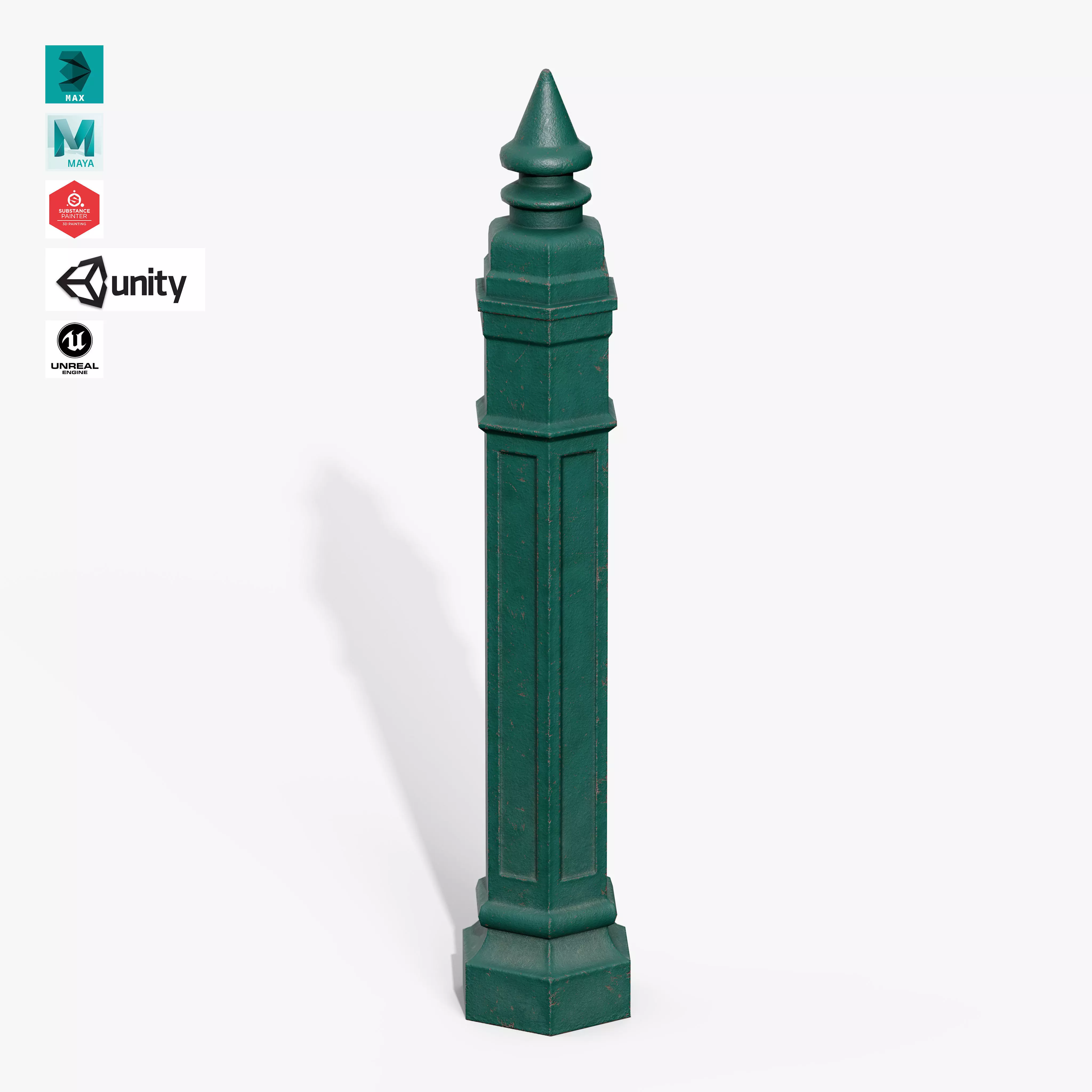 Bollards Cast Iron B Low-poly 3D model_0