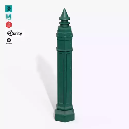 Bollards Cast Iron B Low-poly 3D model Bollards Cast Iron B Low-poly 3D model