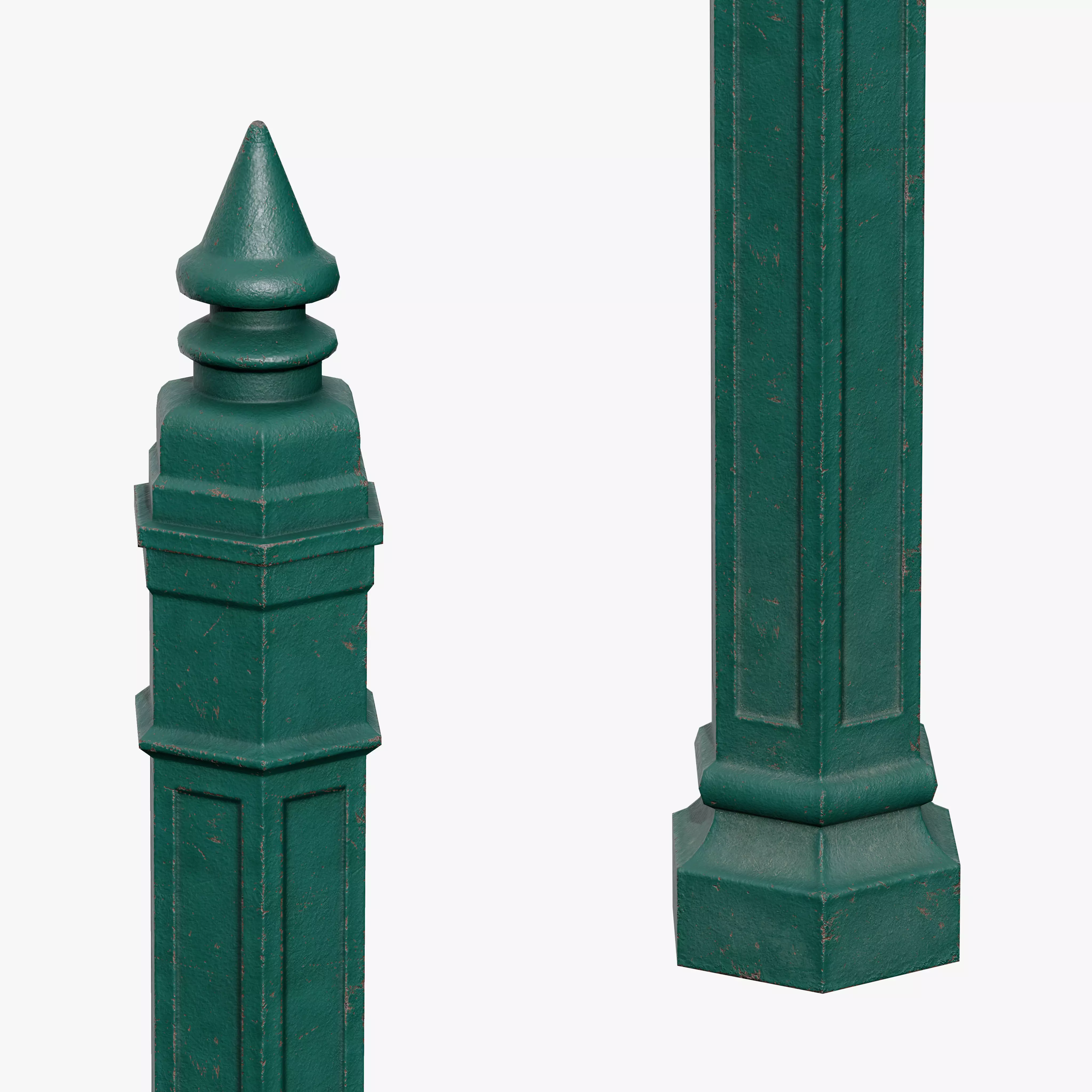 Bollards Cast Iron B Low-poly 3D model_9
