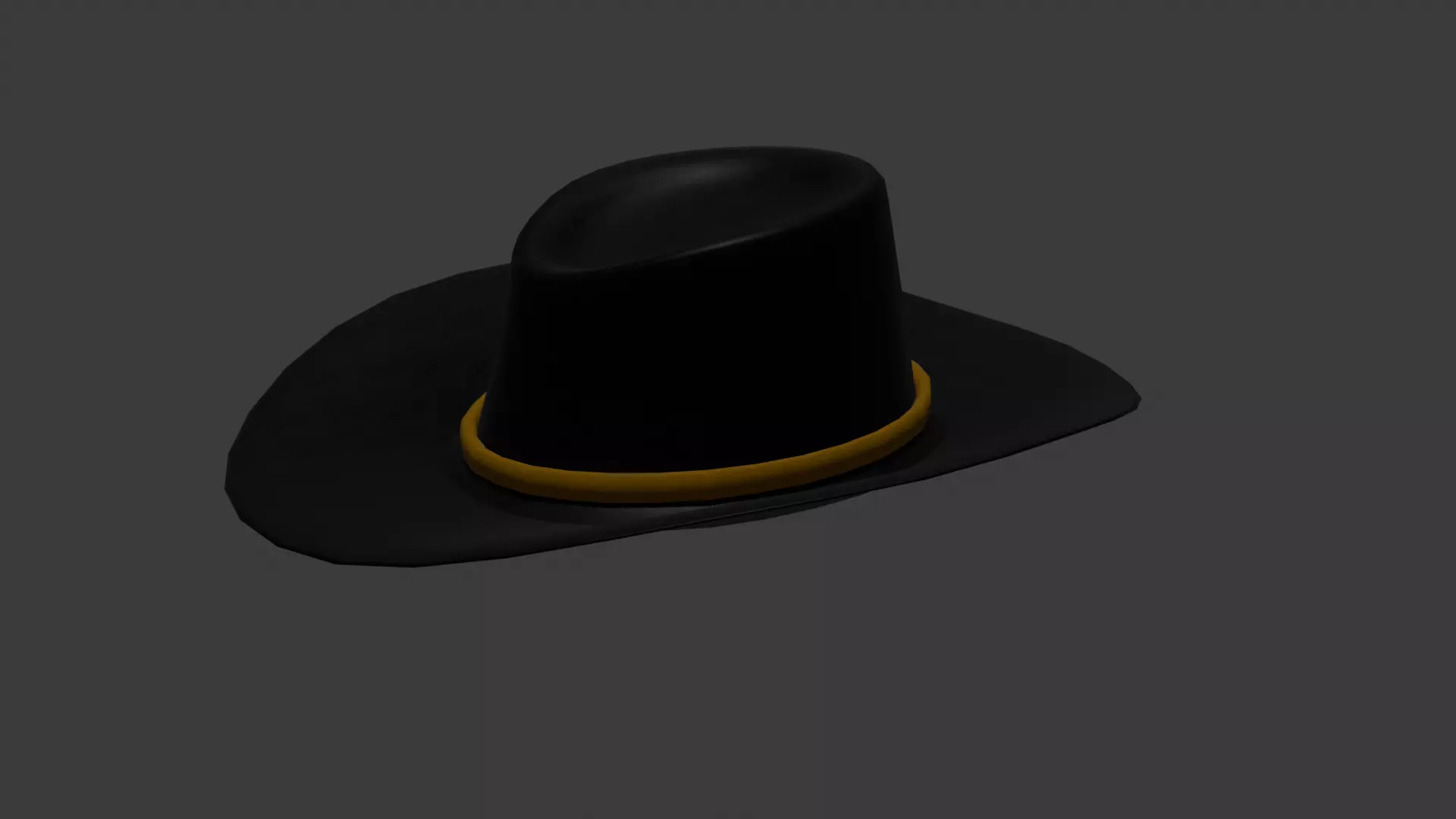 Black and Yellow Cowboy Hat Free 3D model