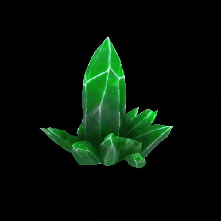 Green Grass element Crystal Gem Low-poly 3D model_17
