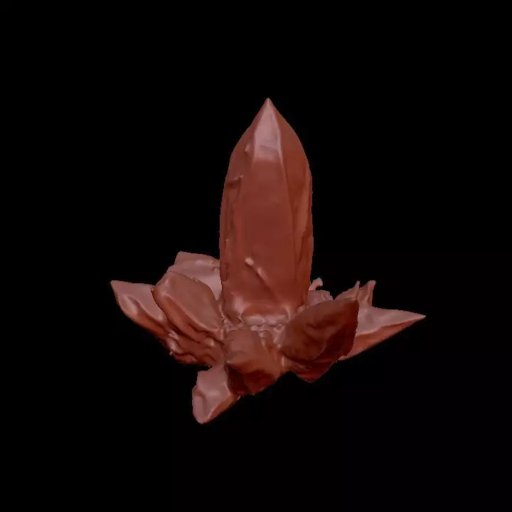 Green Grass element Crystal Gem Low-poly 3D model_25