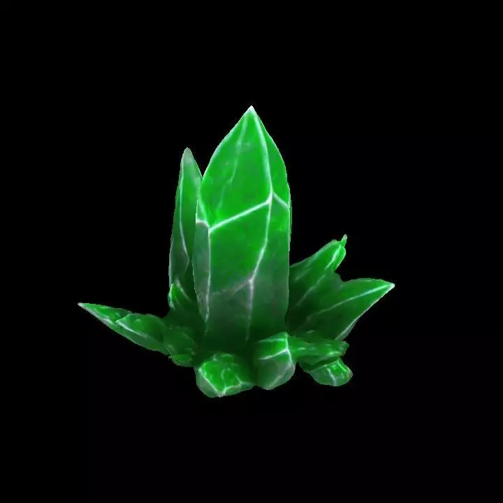 Green Grass element Crystal Gem Low-poly 3D model_6