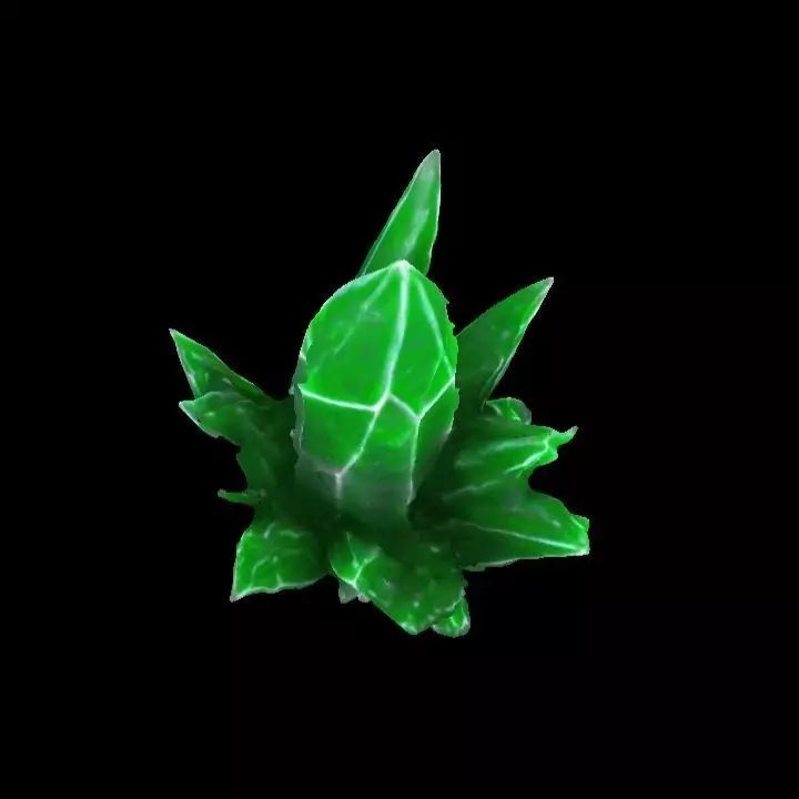 Green Grass element Crystal Gem Low-poly 3D model_15