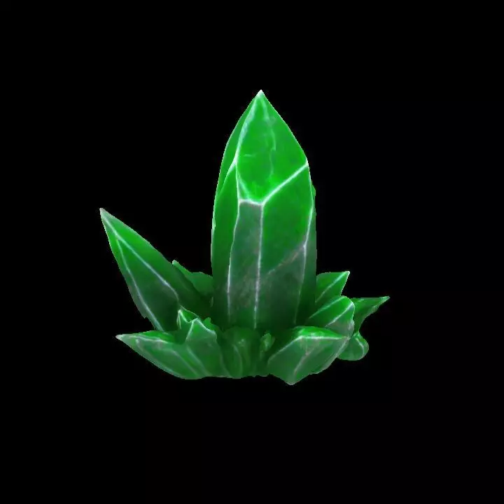 Green Grass element Crystal Gem Low-poly 3D model_20
