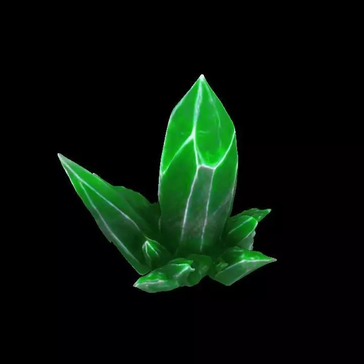 Green Grass element Crystal Gem Low-poly 3D model_5