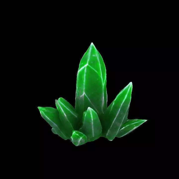 Green Grass element Crystal Gem Low-poly 3D model_22