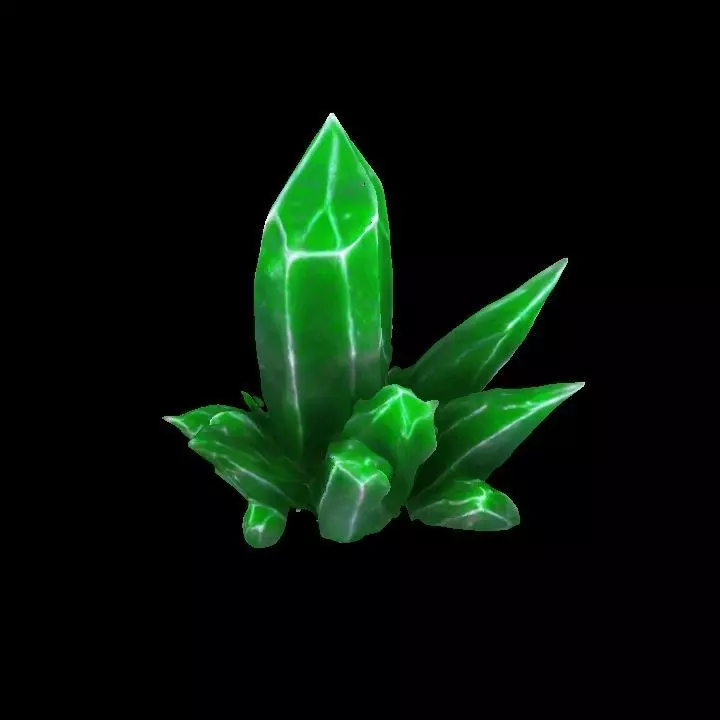 Green Grass element Crystal Gem Low-poly 3D model_13
