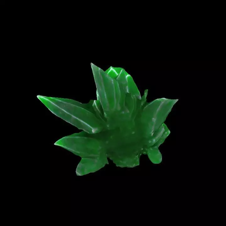 Green Grass element Crystal Gem Low-poly 3D model_11