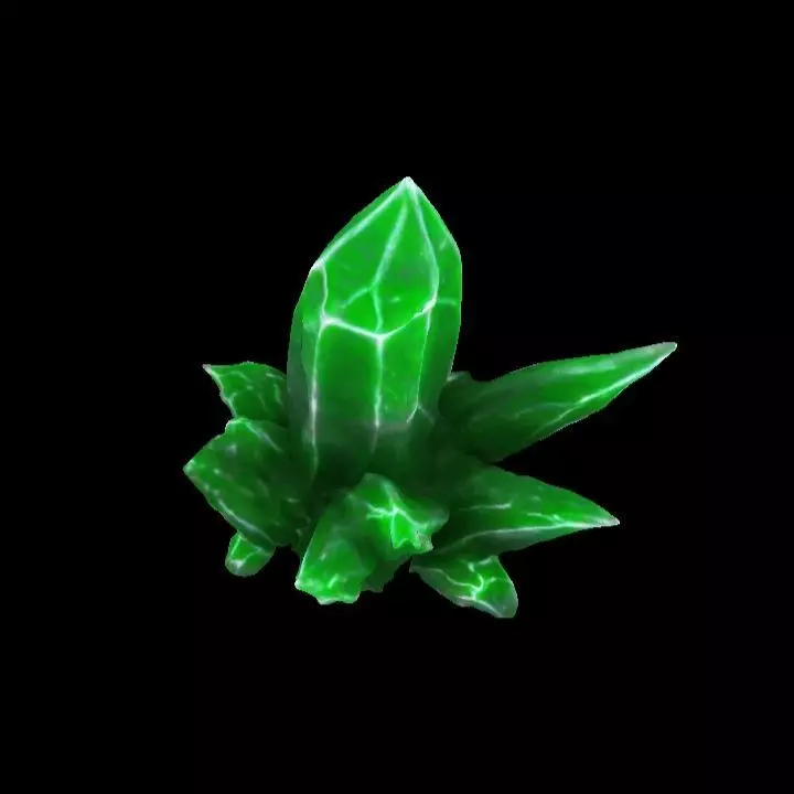 Green Grass element Crystal Gem Low-poly 3D model_10