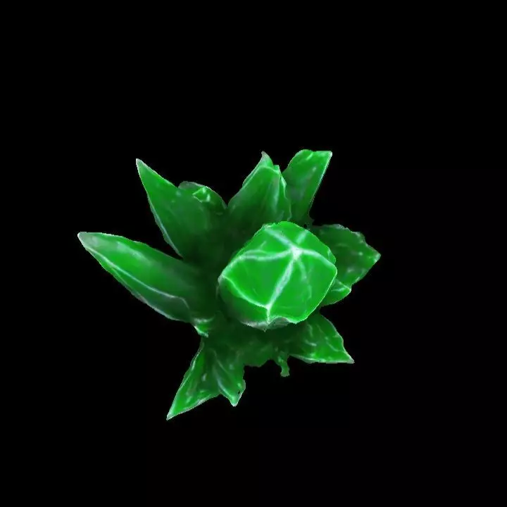 Green Grass element Crystal Gem Low-poly 3D model_3