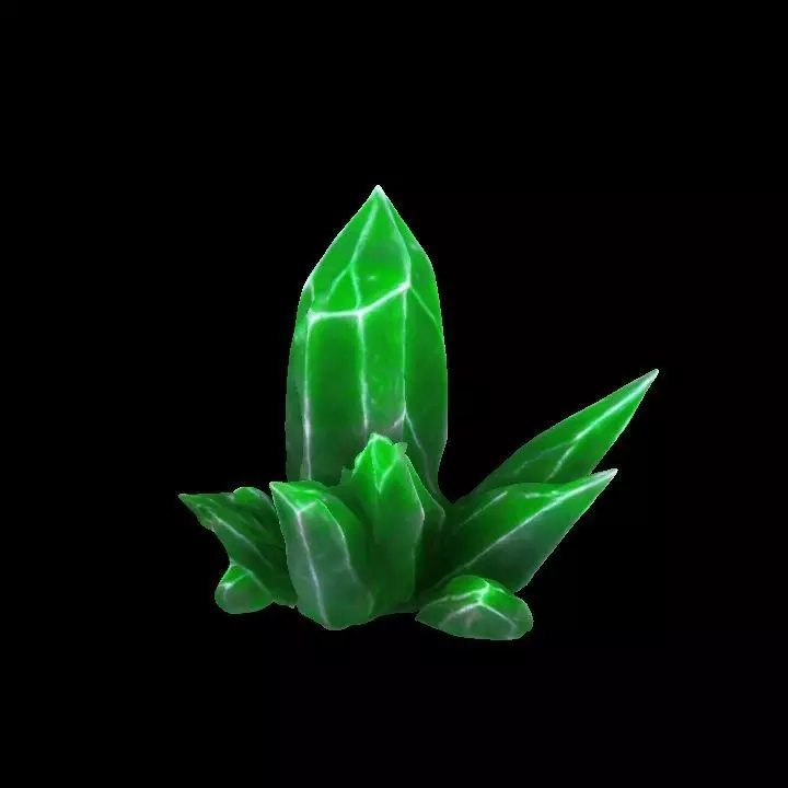 Green Grass element Crystal Gem Low-poly 3D model_21