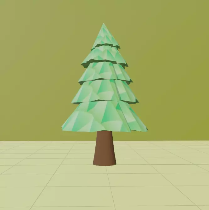 Stylized Low Poly Pine Tree 3D Model  Cartoon Nature Asset Low-poly 3D model_3