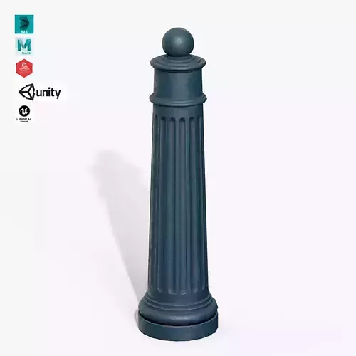 Bollards Cast Iron C Low-poly 3D model Bollards Cast Iron C Low-poly 3D model