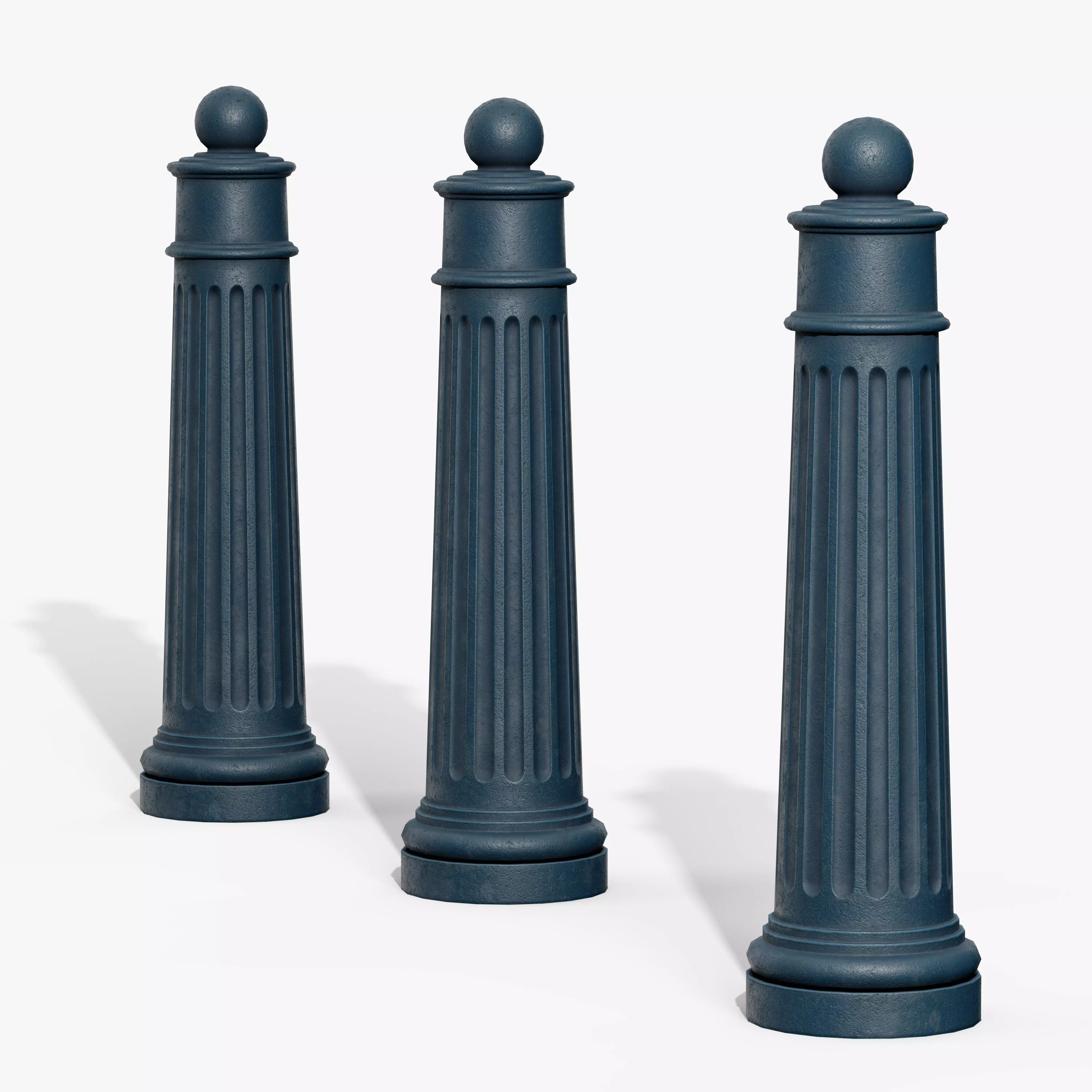 Bollards Cast Iron C Low-poly 3D model_7