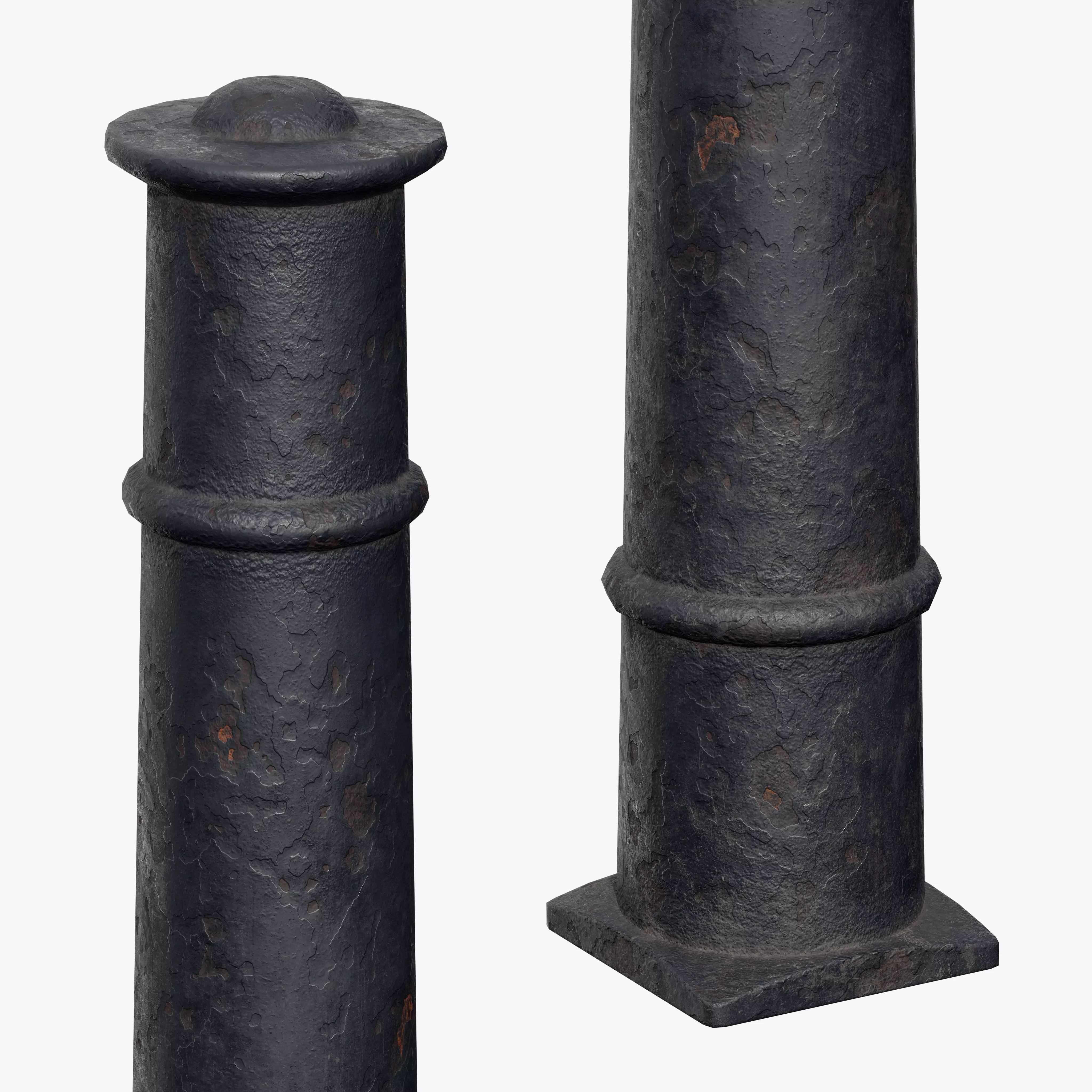 Bollards Cast Iron D Low-poly 3D model_9