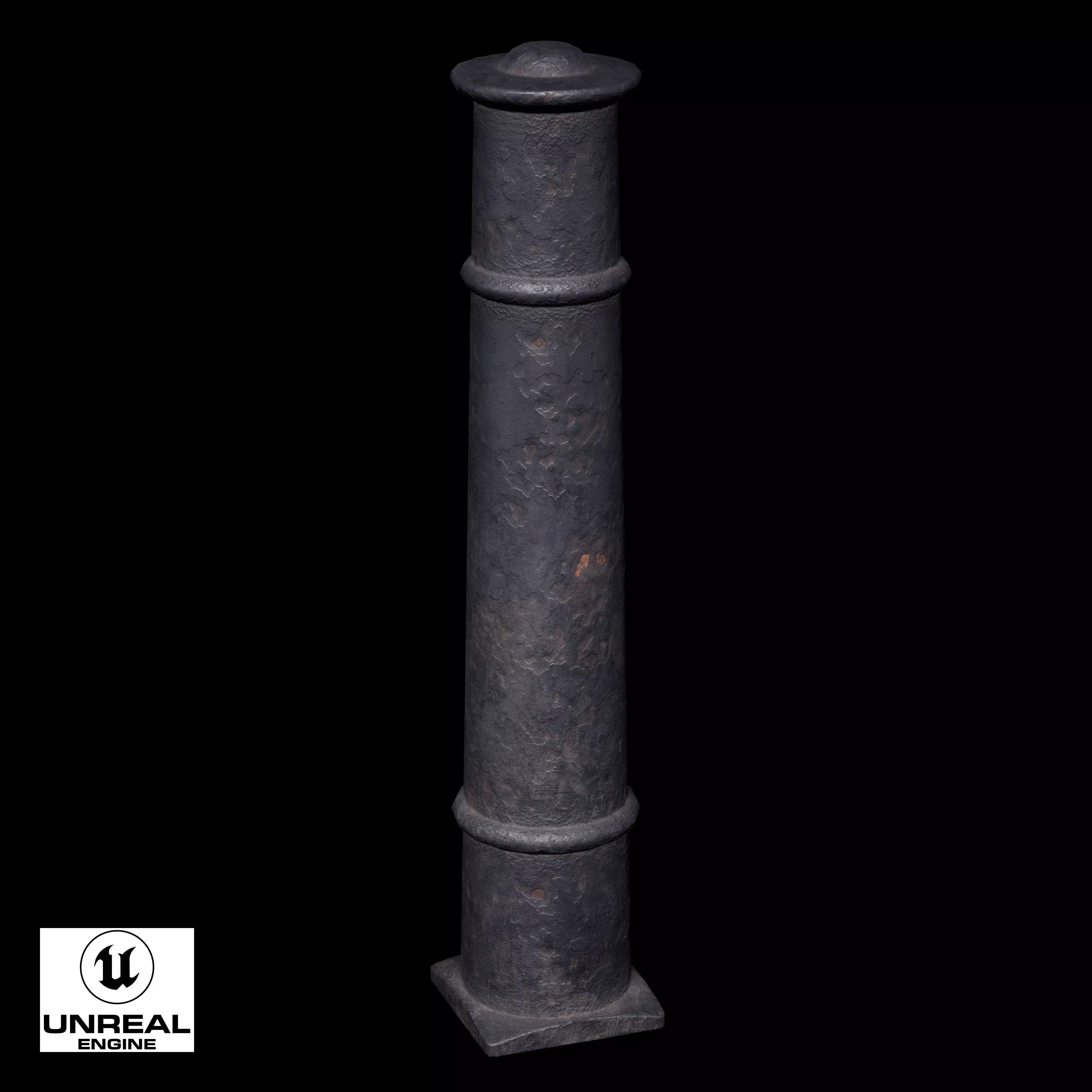 Bollards Cast Iron D Low-poly 3D model_11