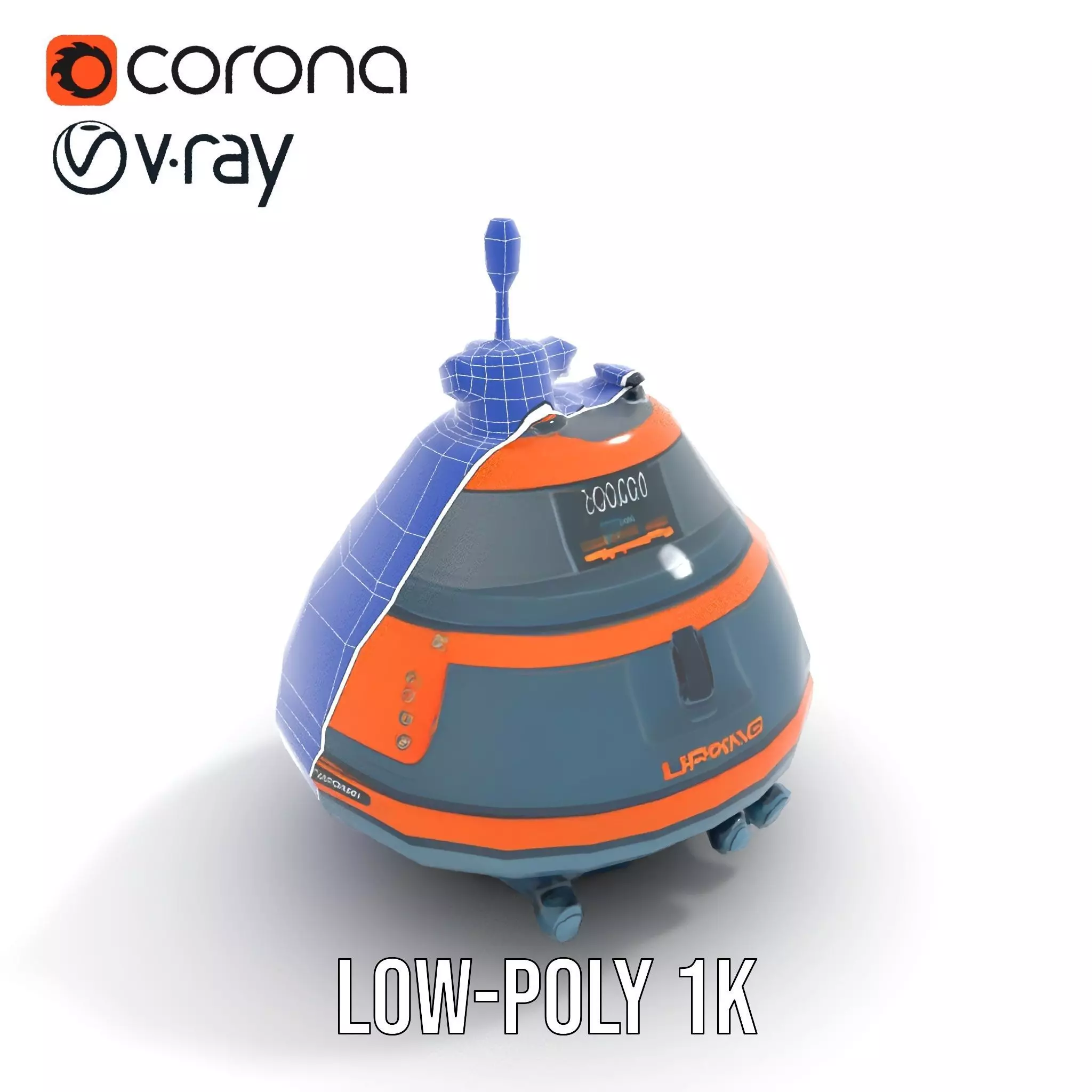 Orange Navigation Buoy model pack Low-poly 3D model_12