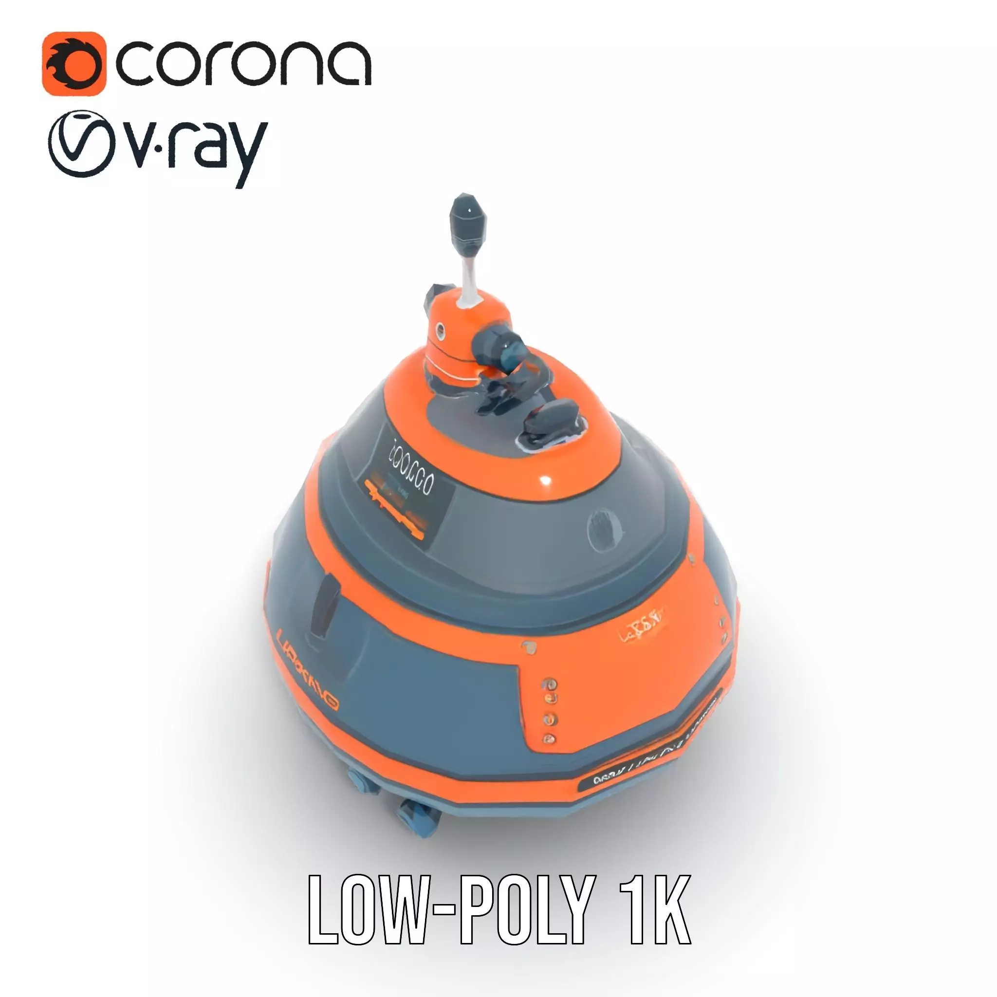 Orange Navigation Buoy model pack Low-poly 3D model_7