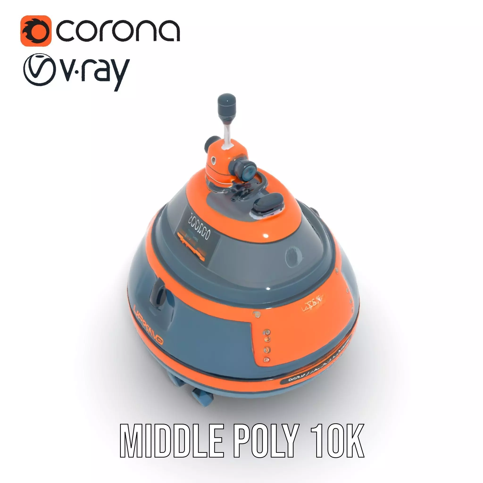 Orange Navigation Buoy model pack Low-poly 3D model_5