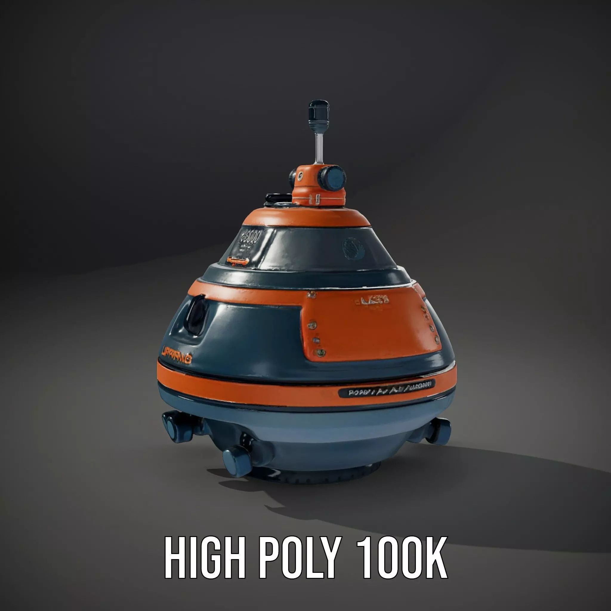 Orange Navigation Buoy model pack Low-poly 3D model_8