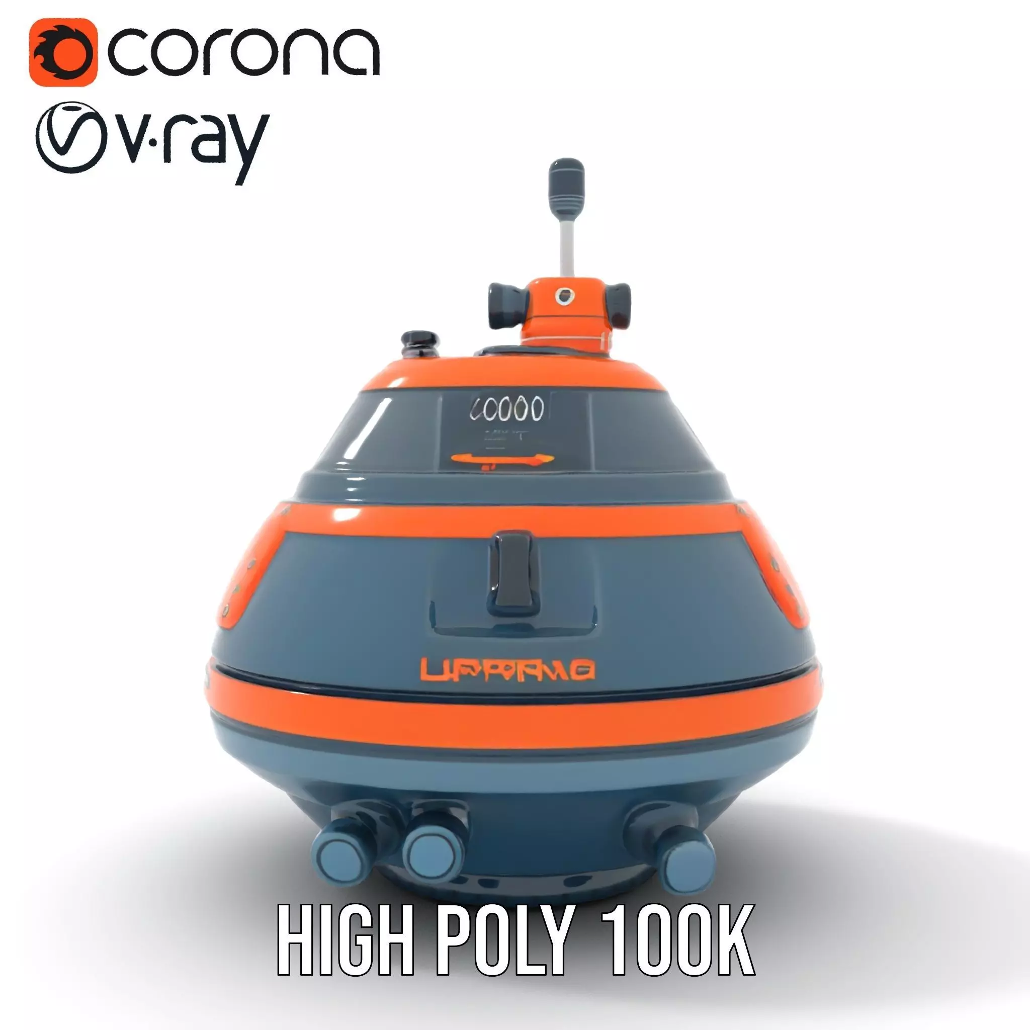 Orange Navigation Buoy model pack Low-poly 3D model_23