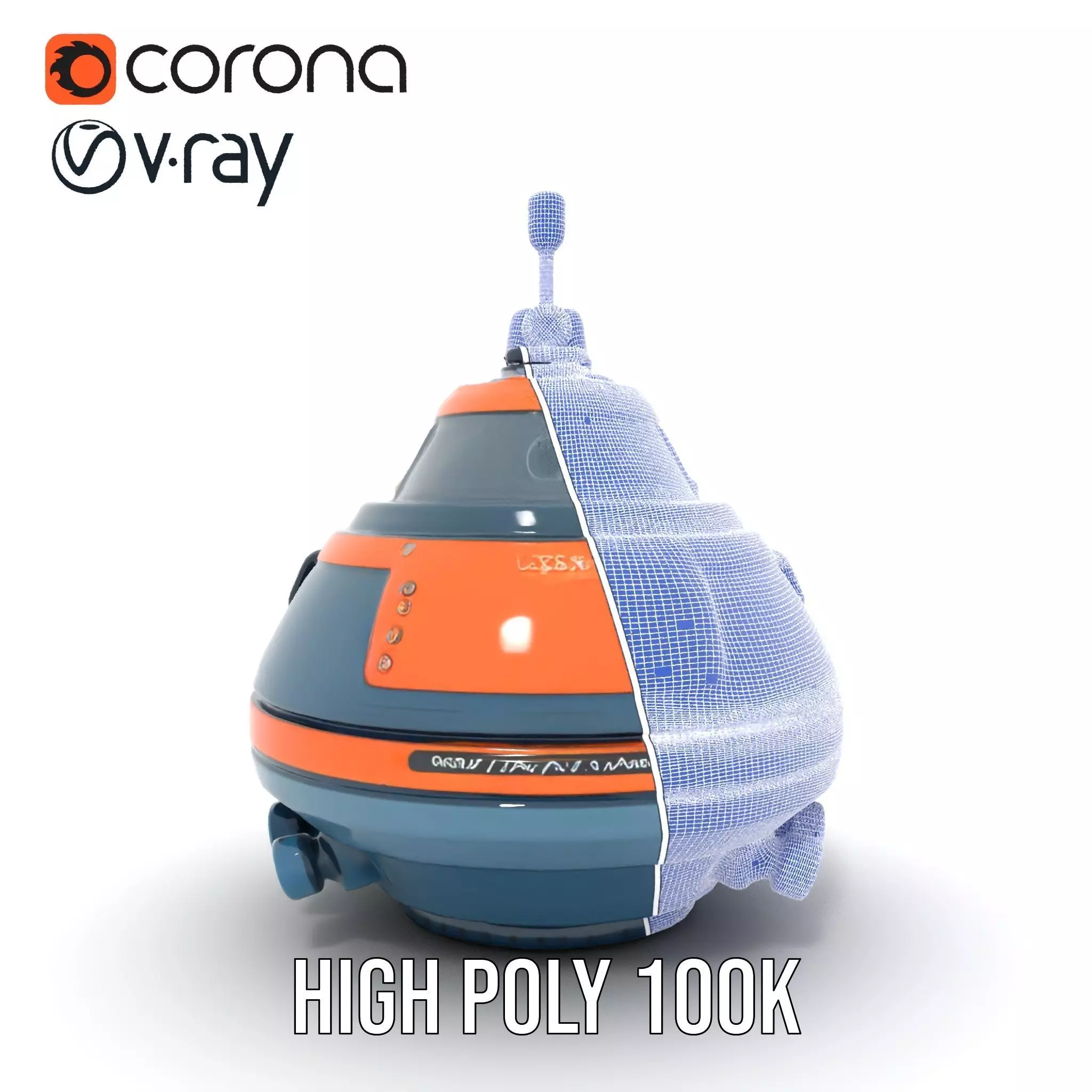 Orange Navigation Buoy model pack Low-poly 3D model_34