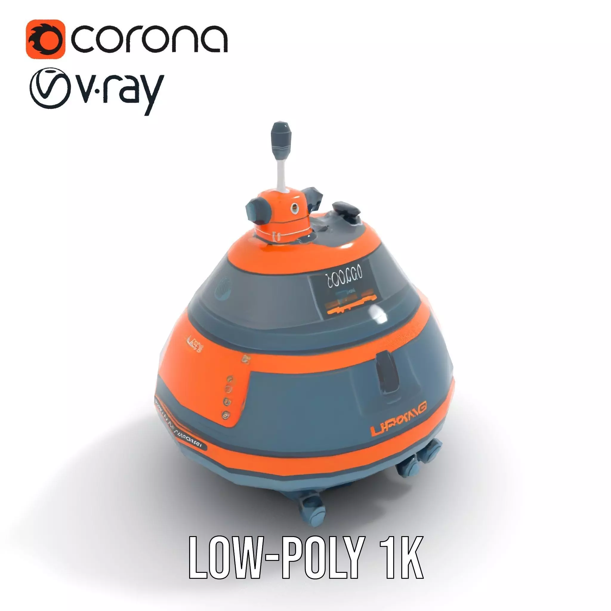Orange Navigation Buoy model pack Low-poly 3D model_16