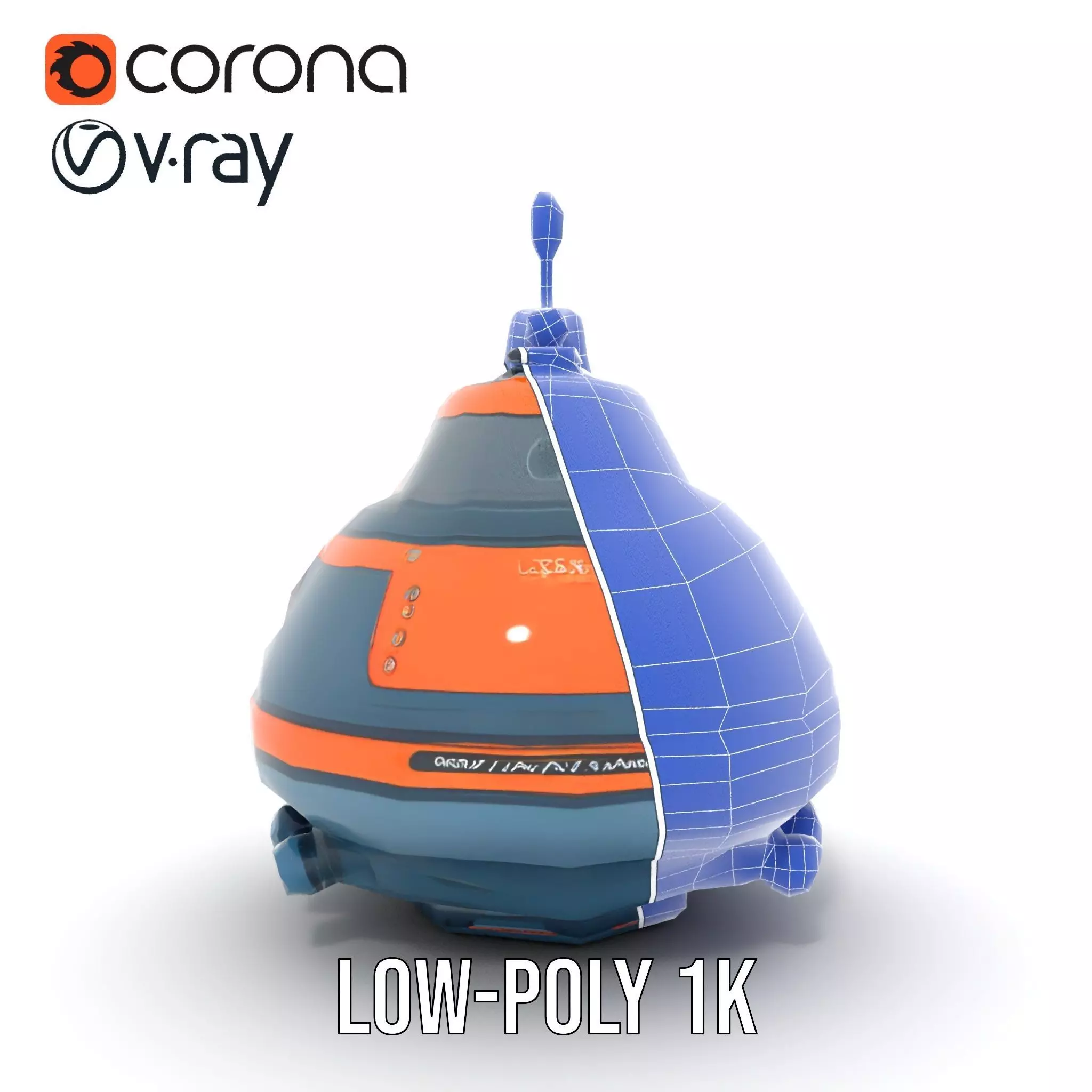 Orange Navigation Buoy model pack Low-poly 3D model_25