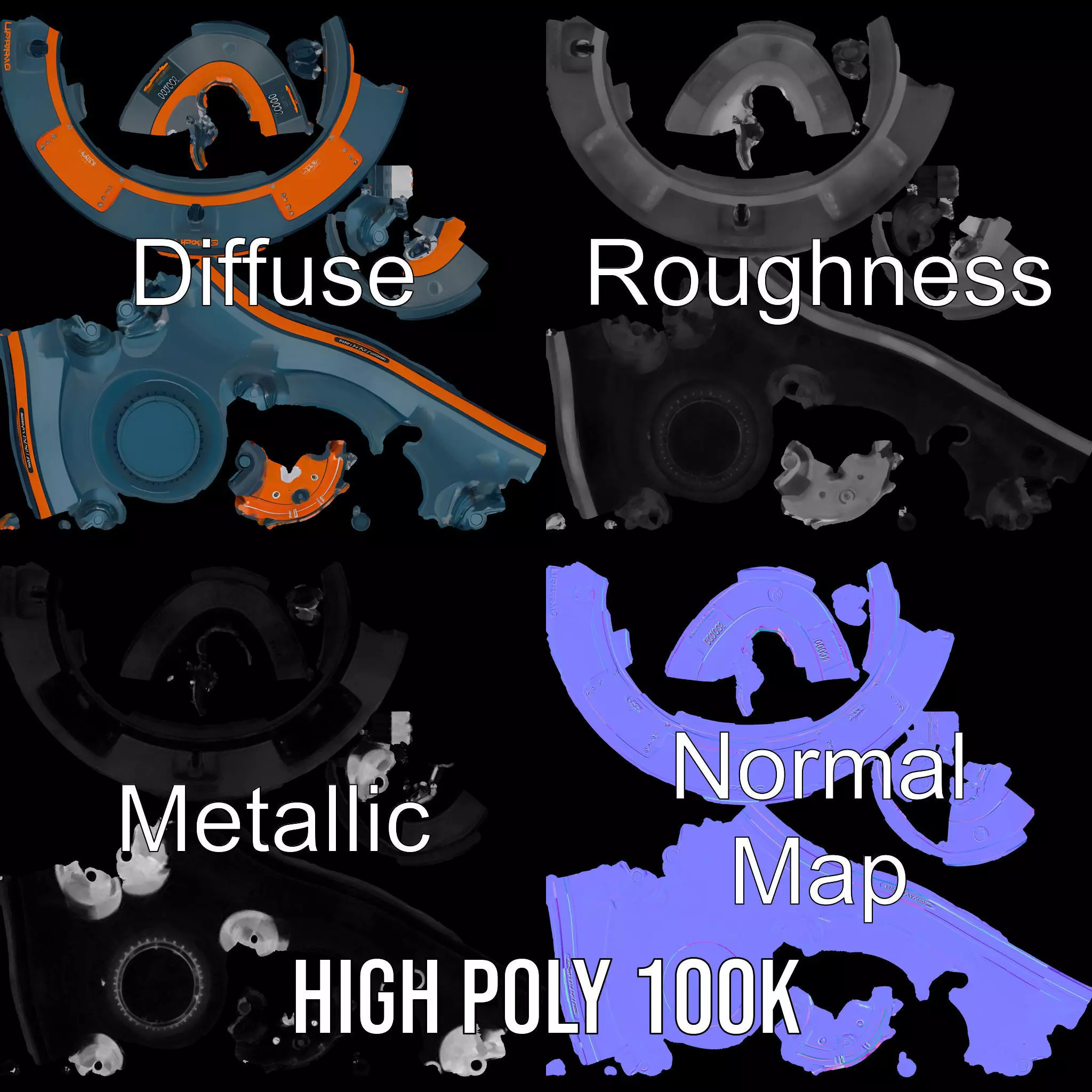 Orange Navigation Buoy model pack Low-poly 3D model_3