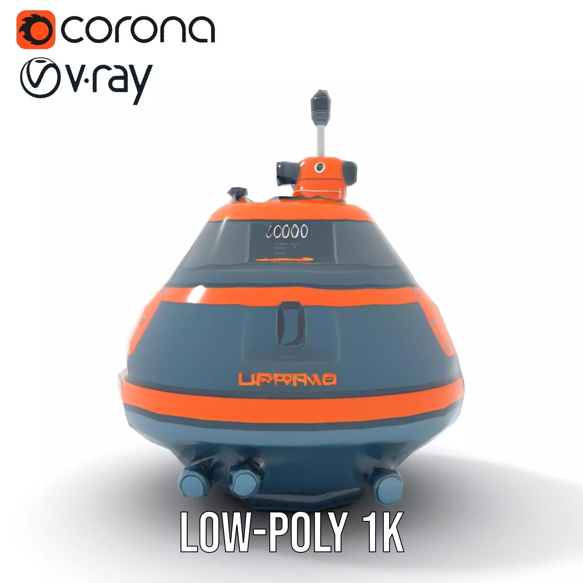 Orange Navigation Buoy model pack Low-poly 3D model_9
