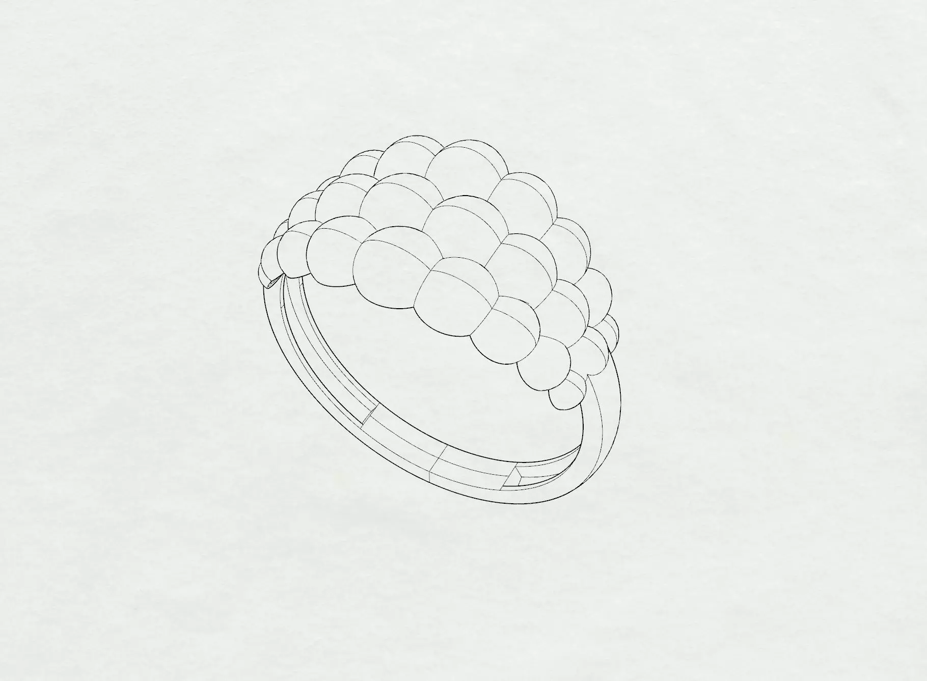 Celestial Cluster Ring 3D print model_7