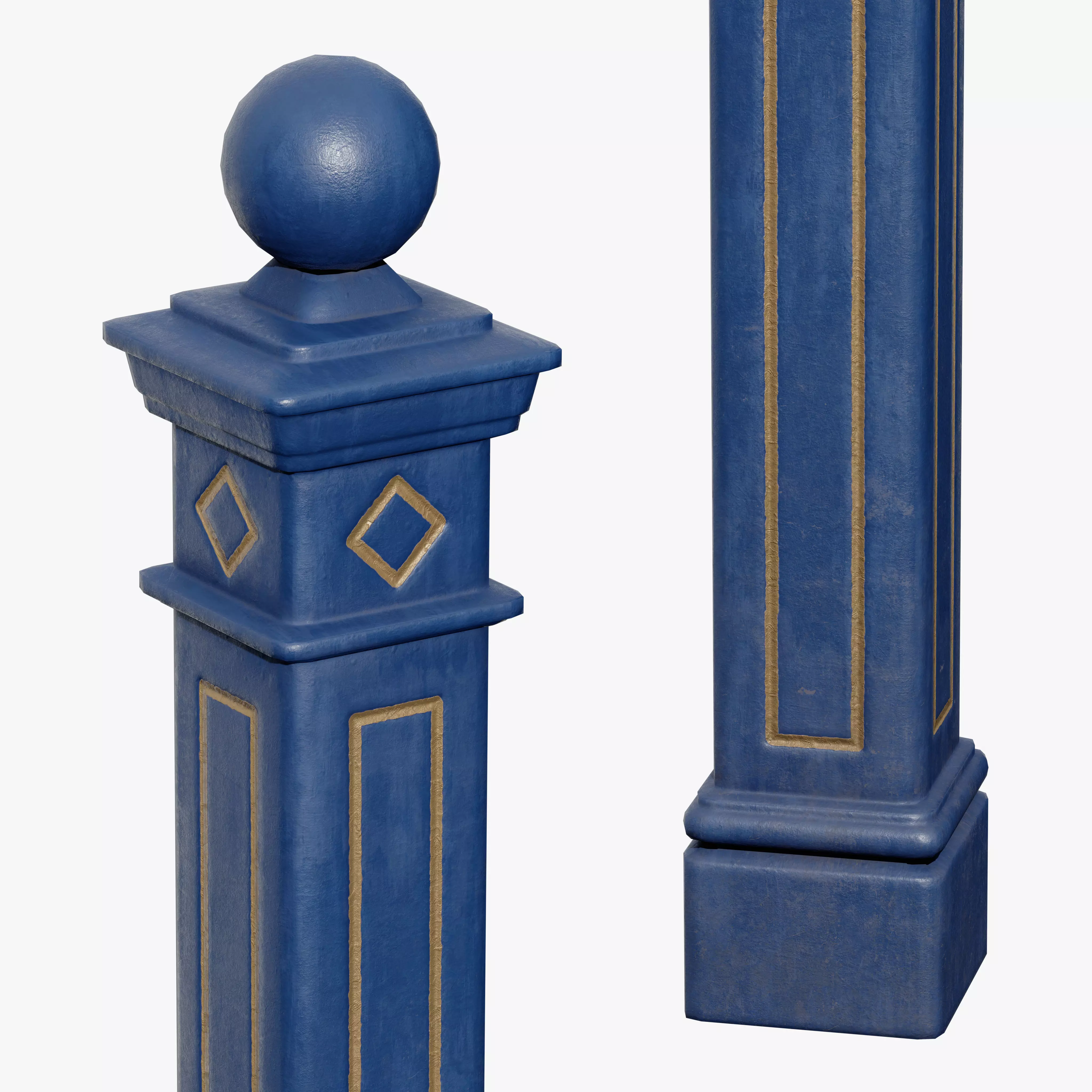 Bollards Cast Iron E Low-poly 3D model_9
